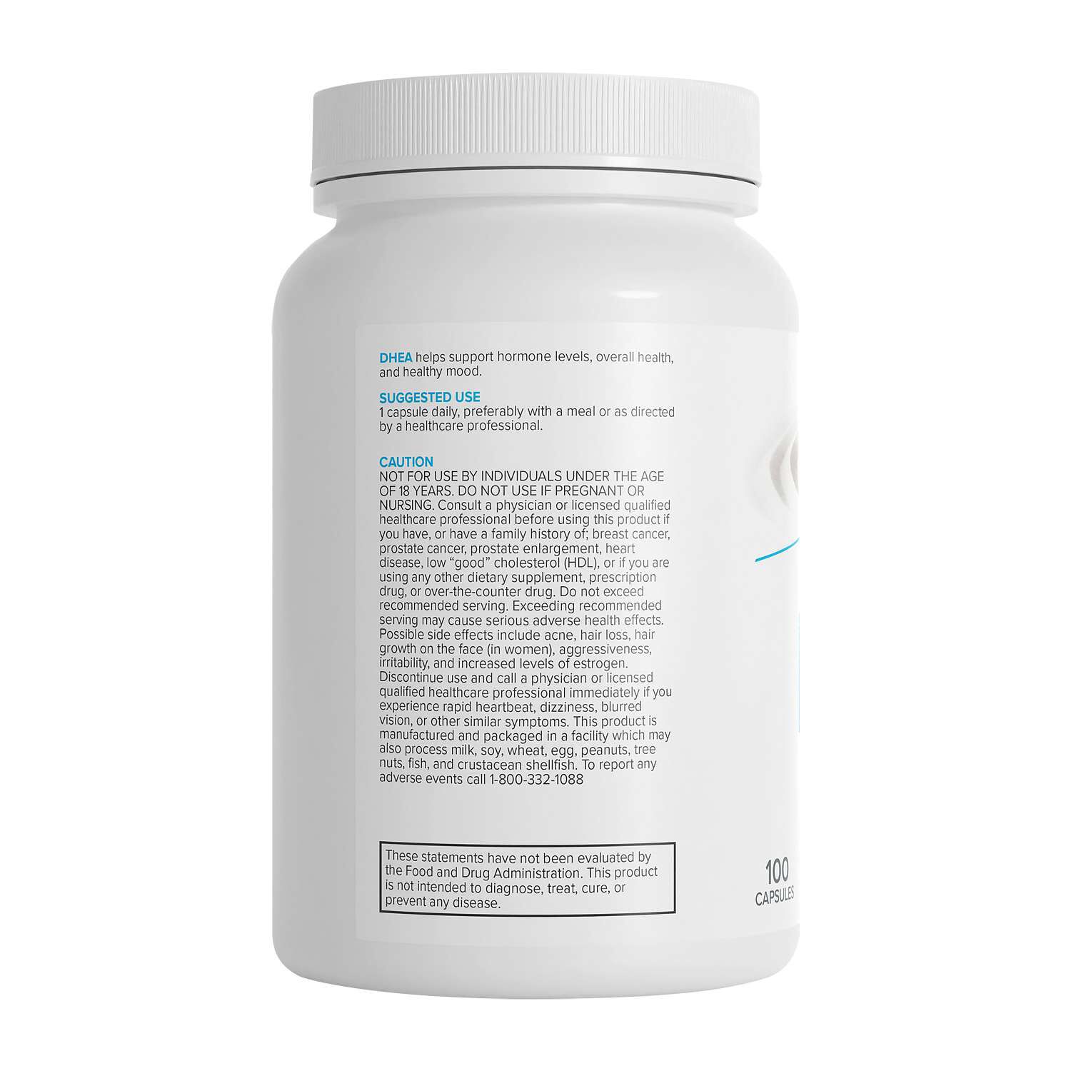 DHEA 25mg - 100 Capsules (100 Servings)  | GNC
