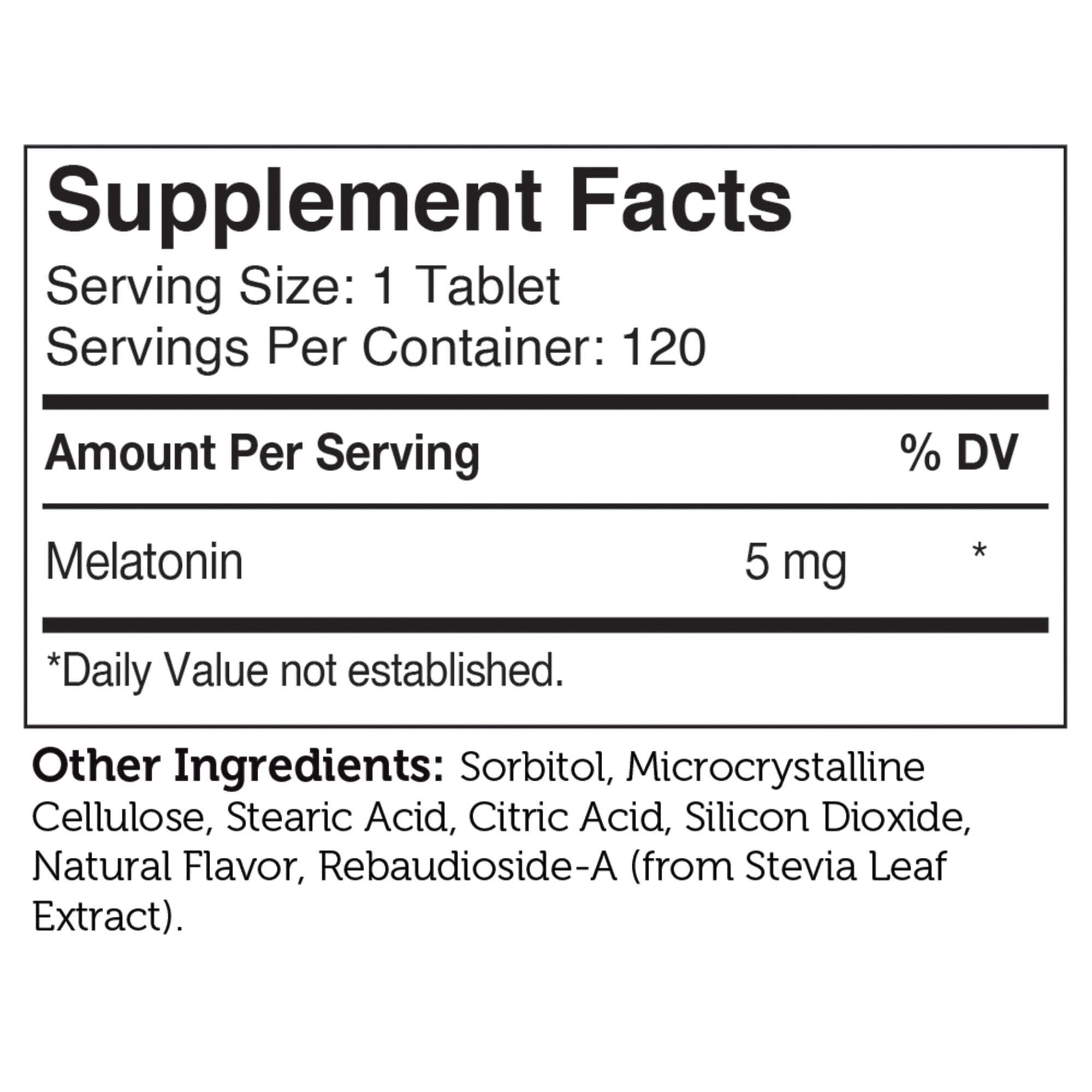 Melatonin 5mg - Orange - 120 Chewable Tablets  | GNC