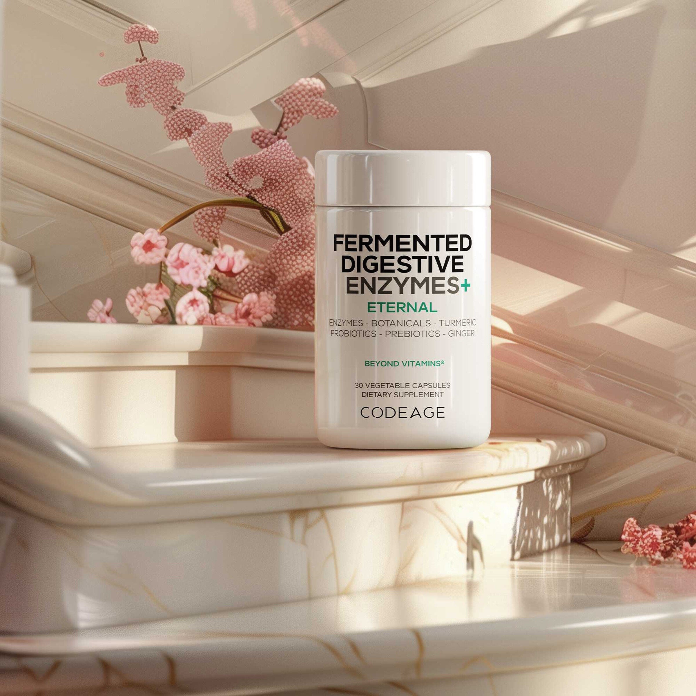 Fermented Digestive Enzymes+ Eternal - 30 Vegetable Capsules (30 Servings)  | GNC