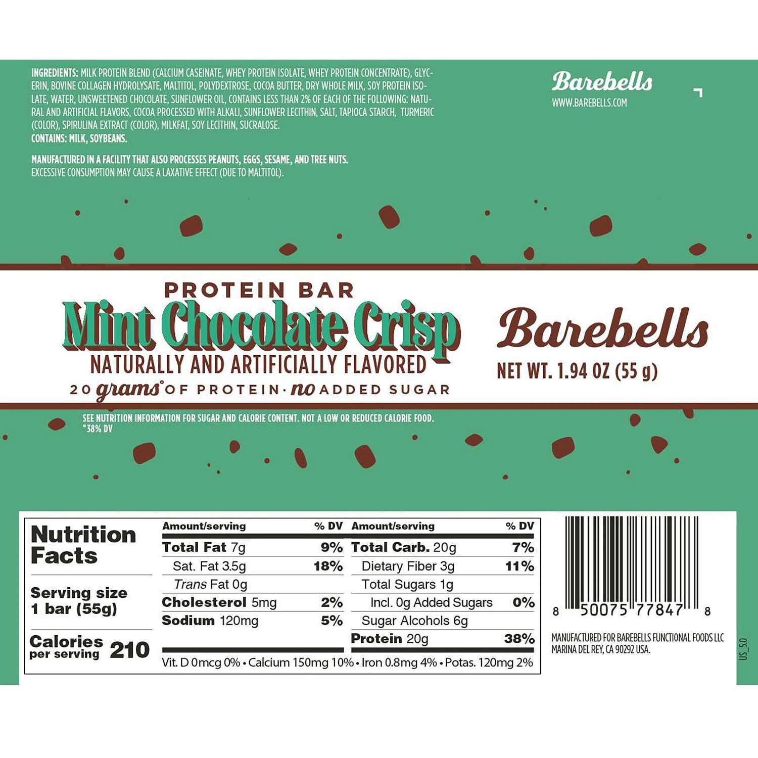 Protein Bar - Mint Chocolate Crisp (12 Bars)