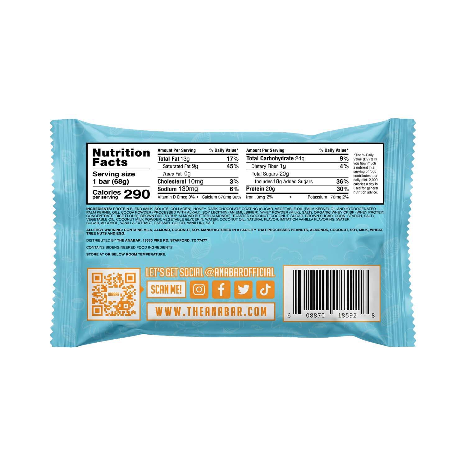Protein Candy Bar - Dark Chocolate Coco Almond Dream (12 Bars)  | GNC