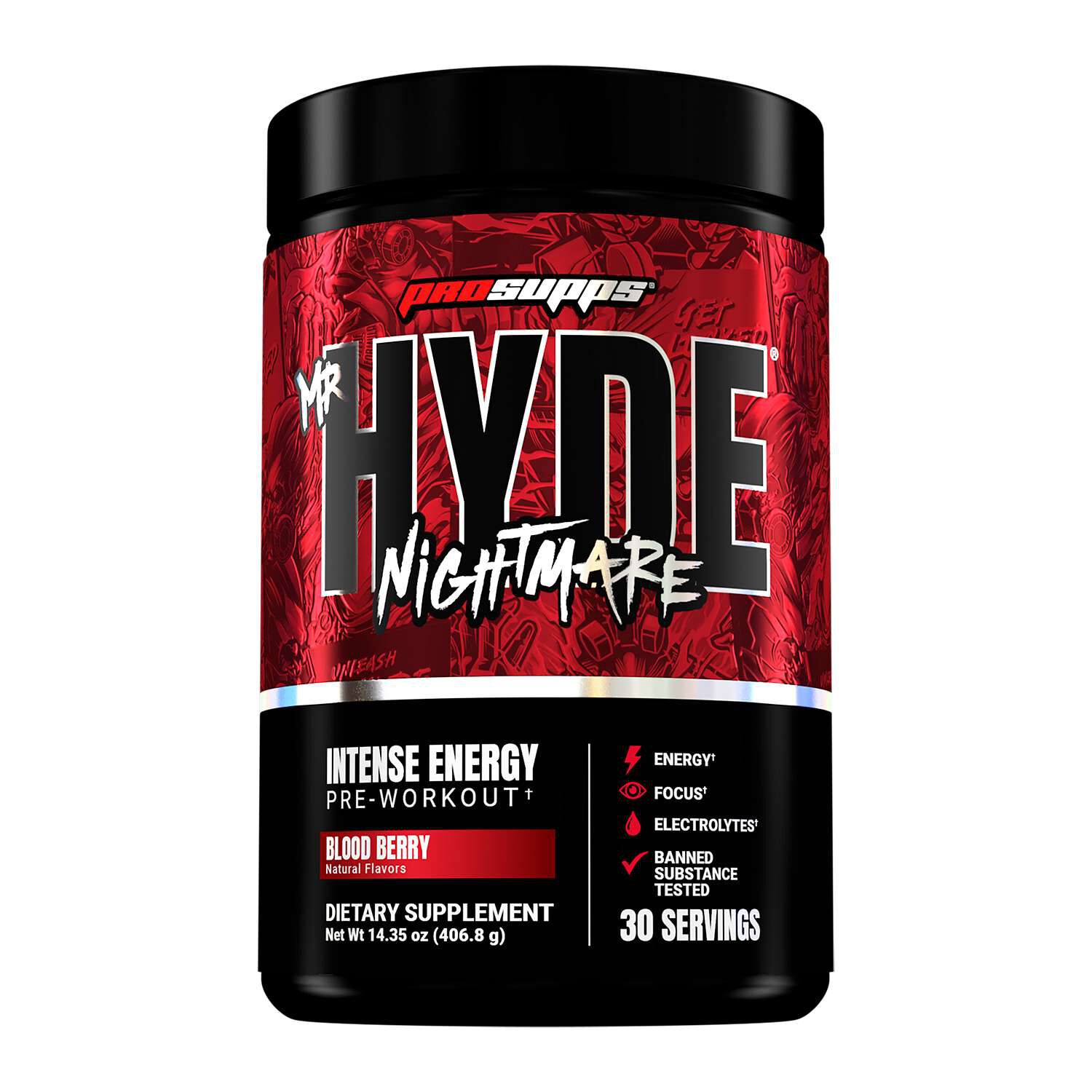 Mr. HYDE Nightmare Intense Energy Pre-Workout - Blood Berry (30 Servings) Blood Berry | GNC