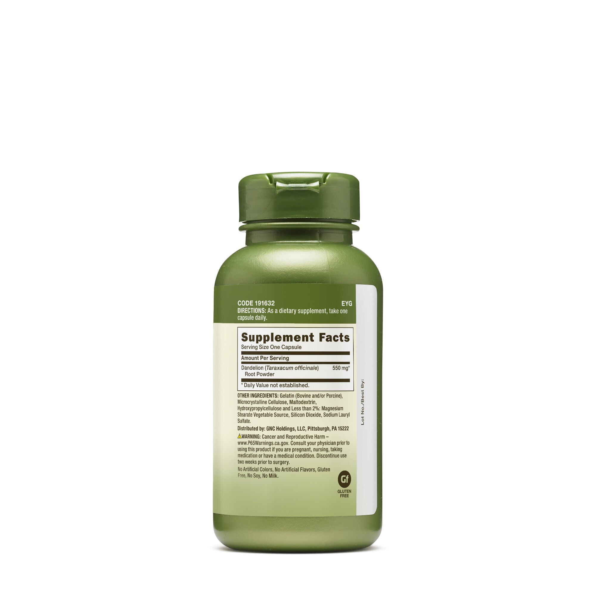 Dandelion Root 550 MG - 100 Capsules (100 Servings)  | GNC