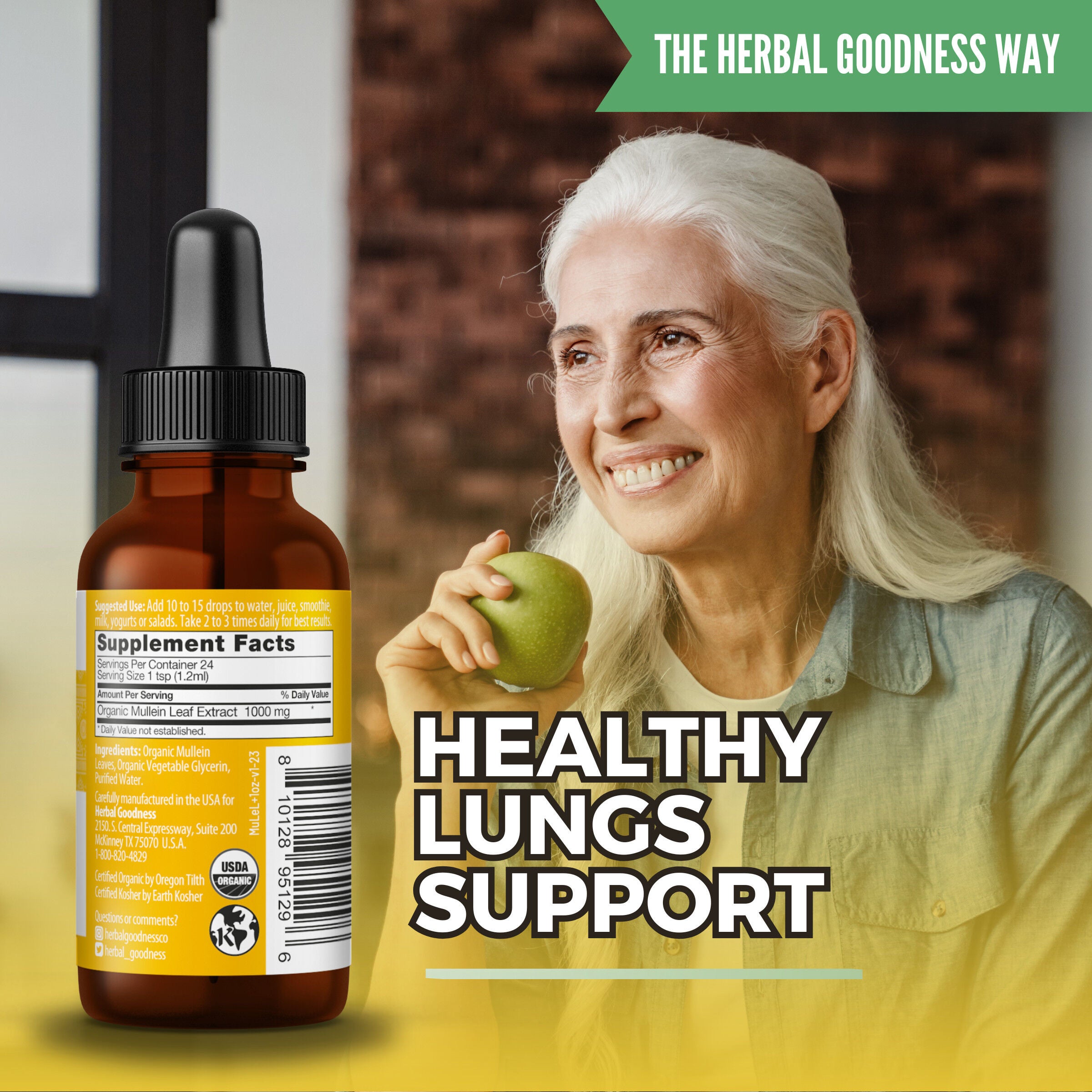 Organic Mullein Leaf Liquid Extract - 1 fl oz. (24 Servings)  | GNC