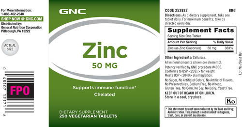 gnc zinc 50mg gnc