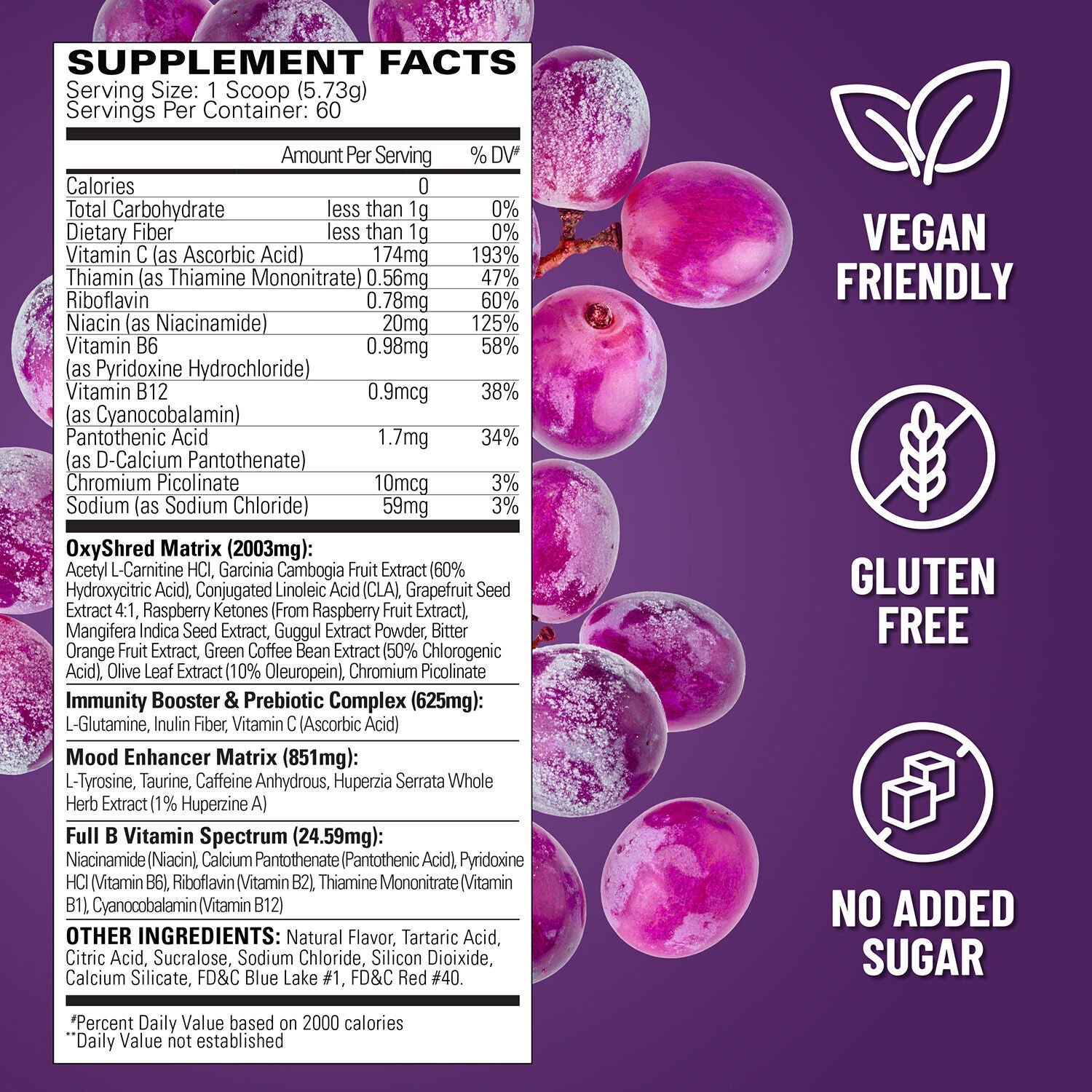 OxyShred - Grape Freeze - 12.13 oz. (60 Servings) Grape Freeze | GNC