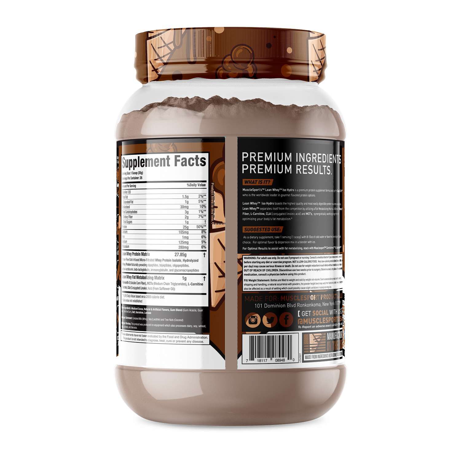 Lean Whey Iso-Hydro Protein - Chocolate Ice Cream (26 Servings)  | GNC