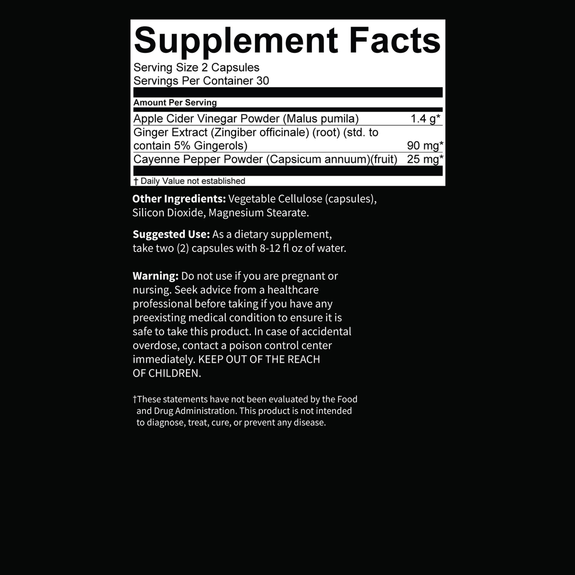 Apple Cider Vinegar Capsules - 60 Capsules (30 Servings)  | GNC