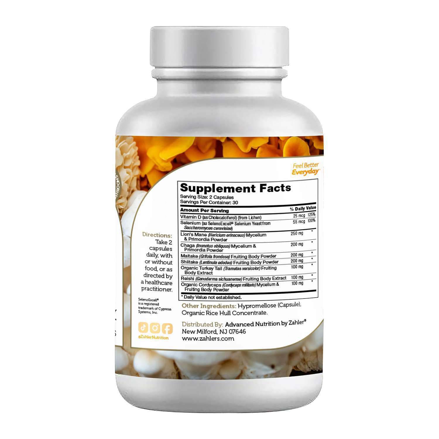 Mushroom Complex Premium Mushroom Blend - 60 Capsules (30 Servings)  | GNC