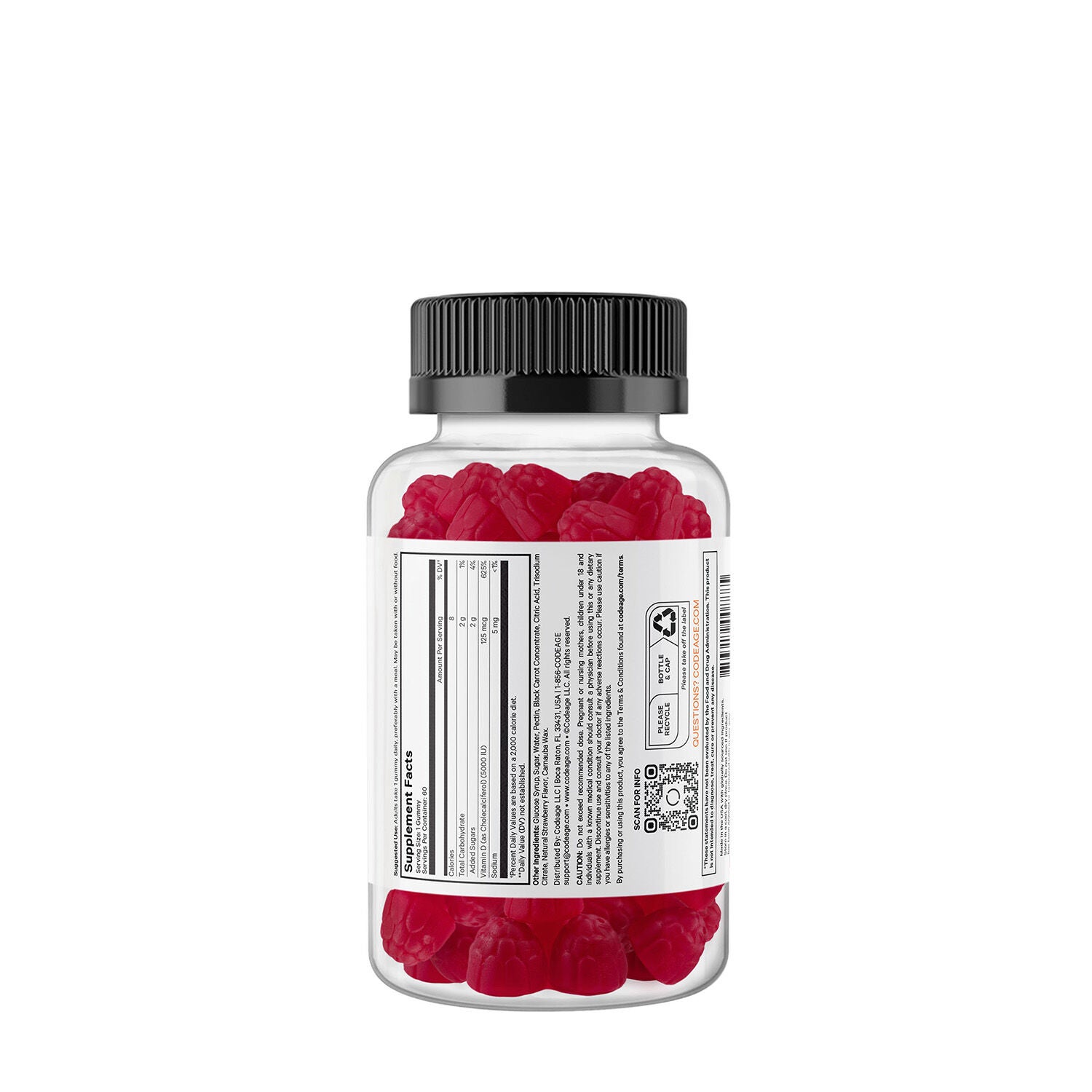 Vitamin D3 5000 IU - Strawberry - 60 Gummies (30 Servings)  | GNC