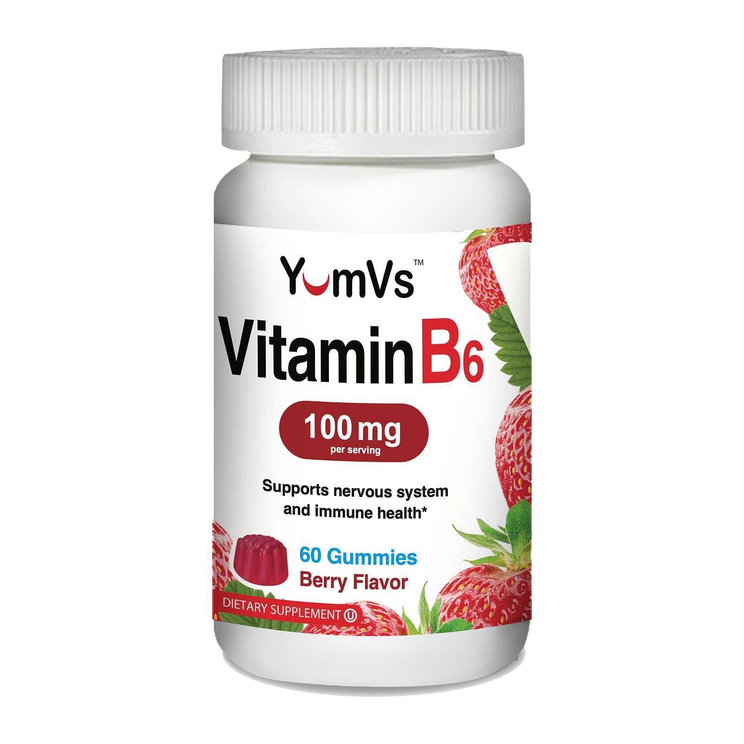 Vitamin B6 100mg - Berry - 60 Gummies (30 Servings)  | GNC