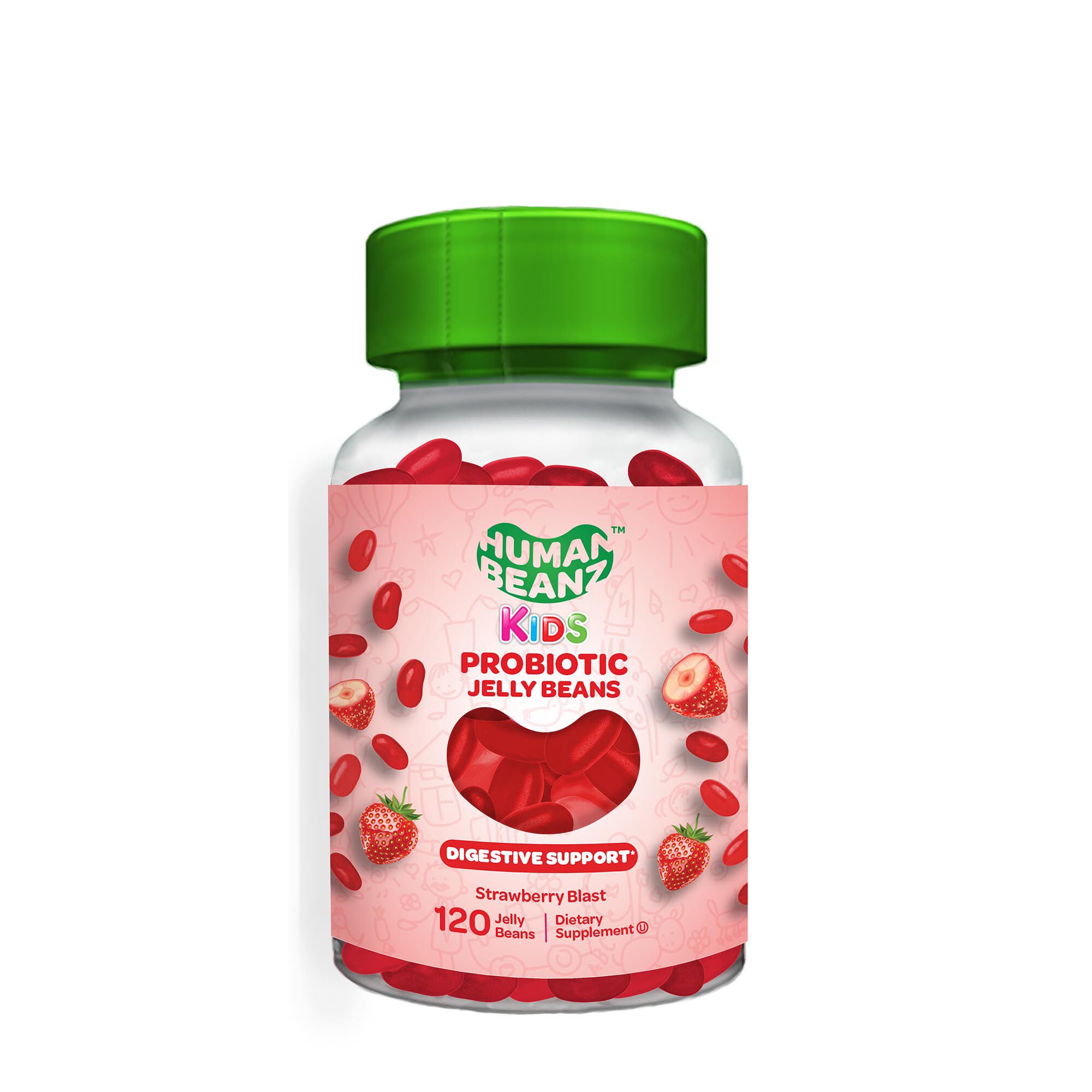 YumVs™ Kids Probiotic Jelly Beans - Strawberry - 120 Jelly Beans (60 Servings)