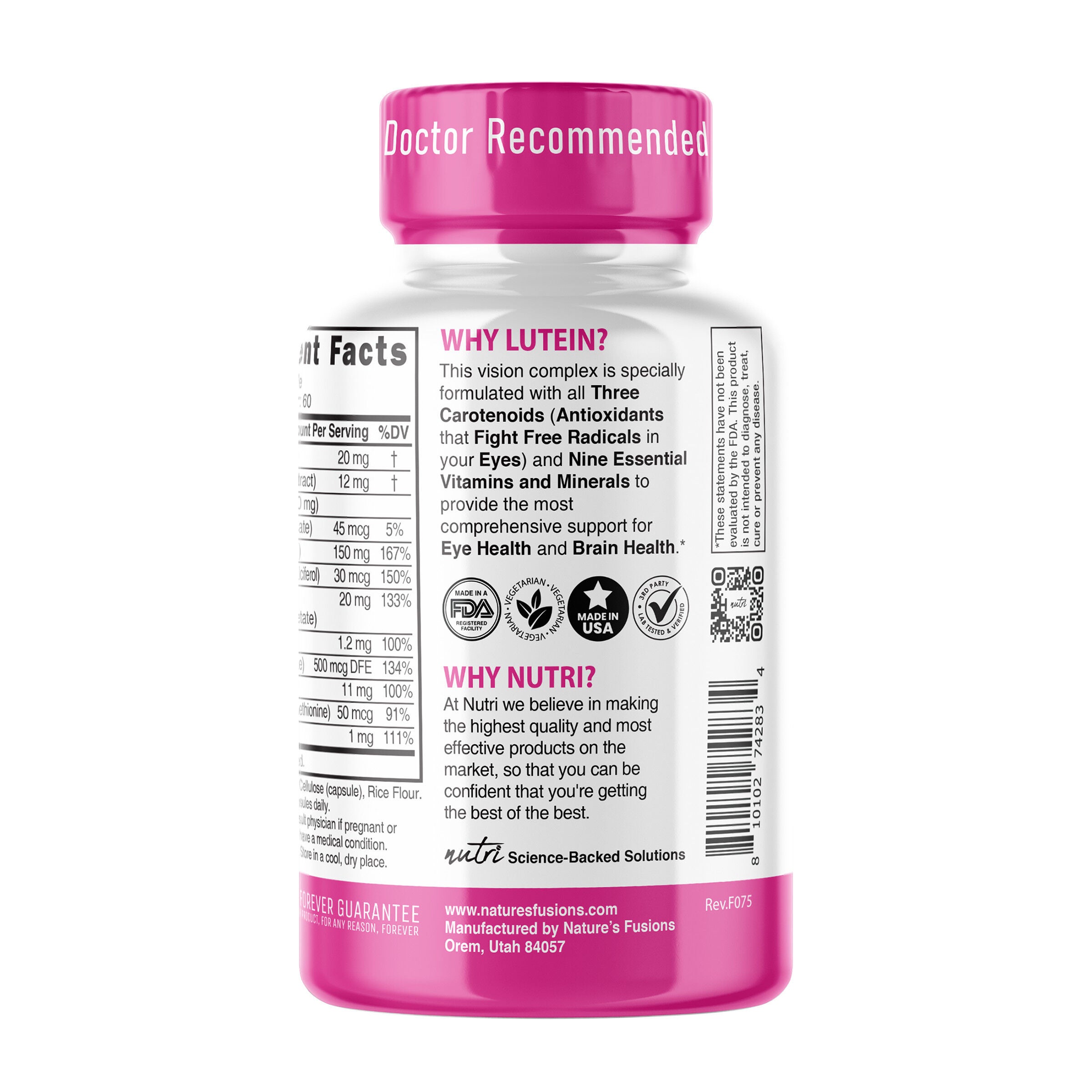 Lutein & Zeaxanthin+ 20/12mg - 60 Capsules (60 Servings) | GNC
