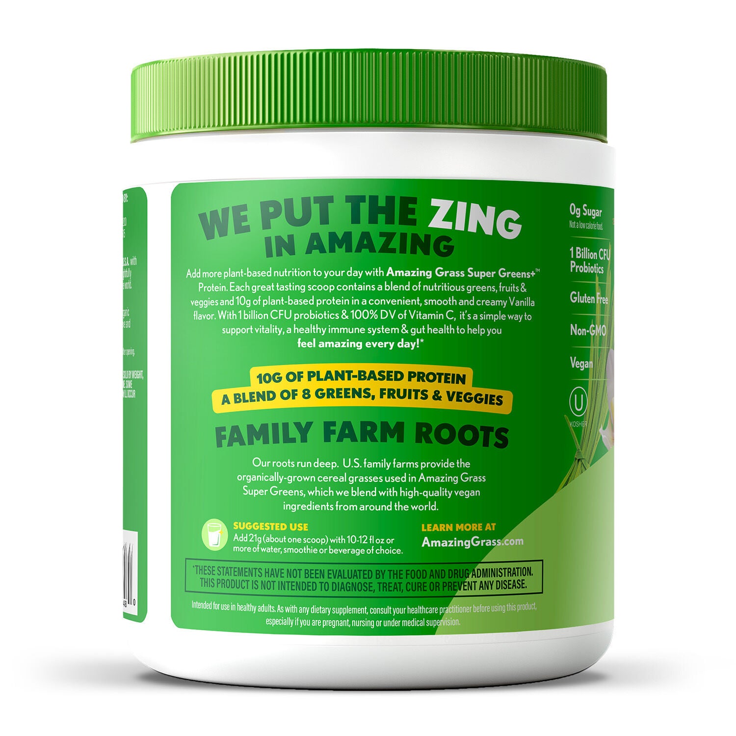 Amazing Grass Super Greens Protein Vanilla Side