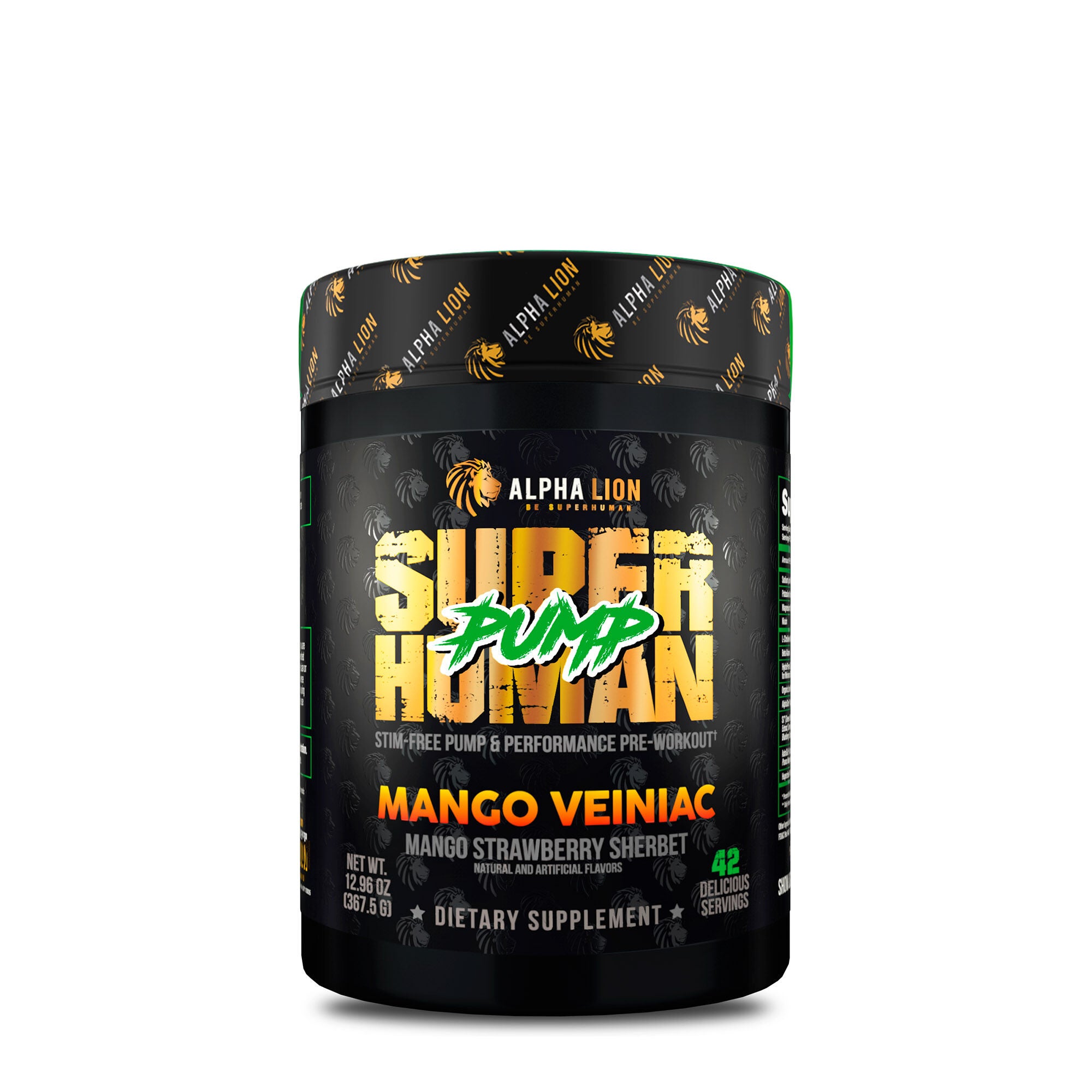 Superhuman Pump Stim-Free Pump Pre-Workout - Mango Strawberry Sherbet (24 Servings) Mango Strawberry Sherbet | GNC