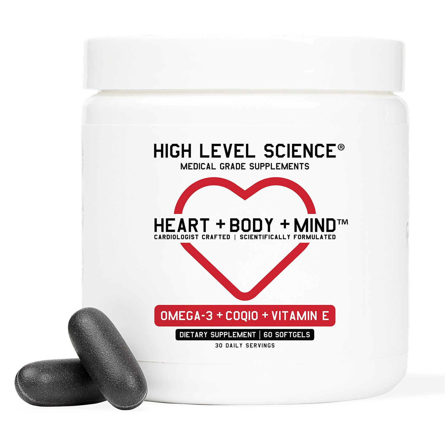 Heart + Body + Mind: CoQ10, Omega-3, Vitamin-E (30 Servings) | GNC