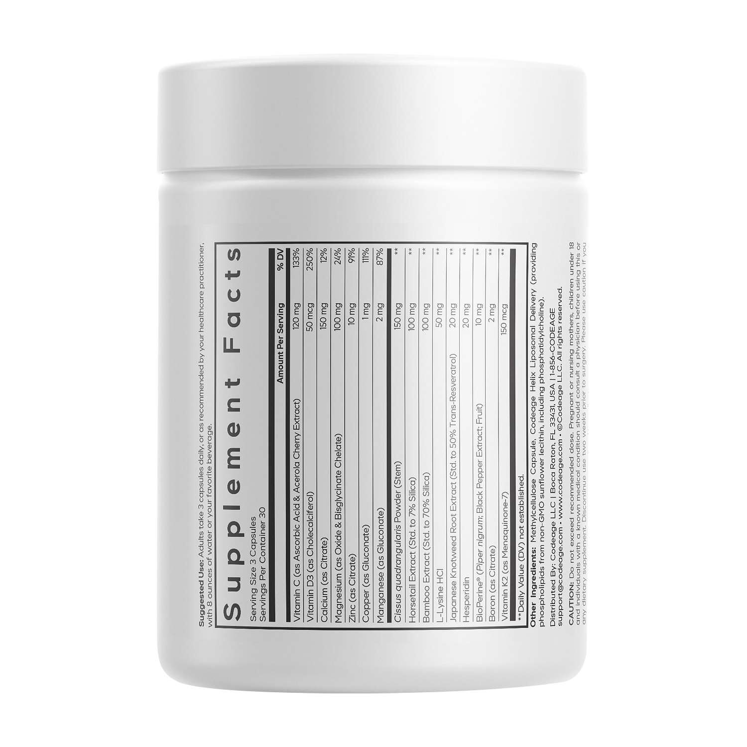 Bones Vitamins+ - 90 Vegetable Capsules (30 Servings)