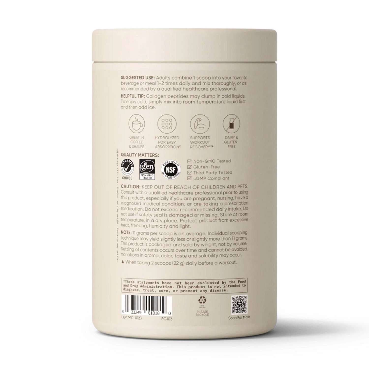 Collagen Peptides - Unflavored - 16 oz. (41 Servings)