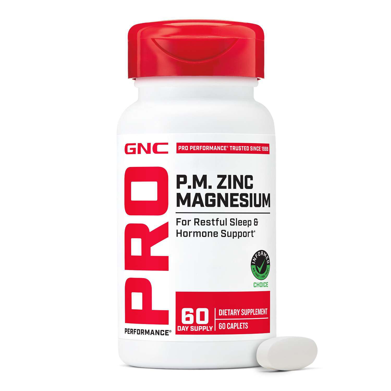 P.M Zinc Magnesium - 60 Caplets (60 Servings)  | GNC