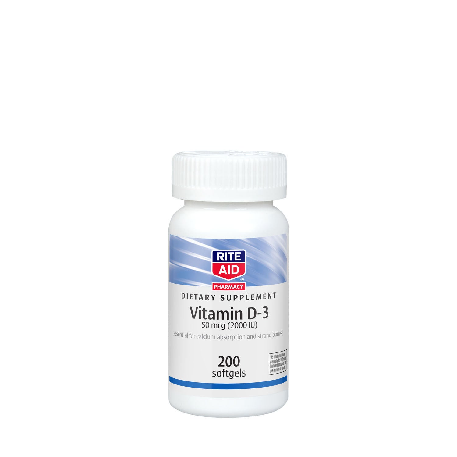 Vitamin D3 50 MCG (2000 IU) 200 Softgels GNC