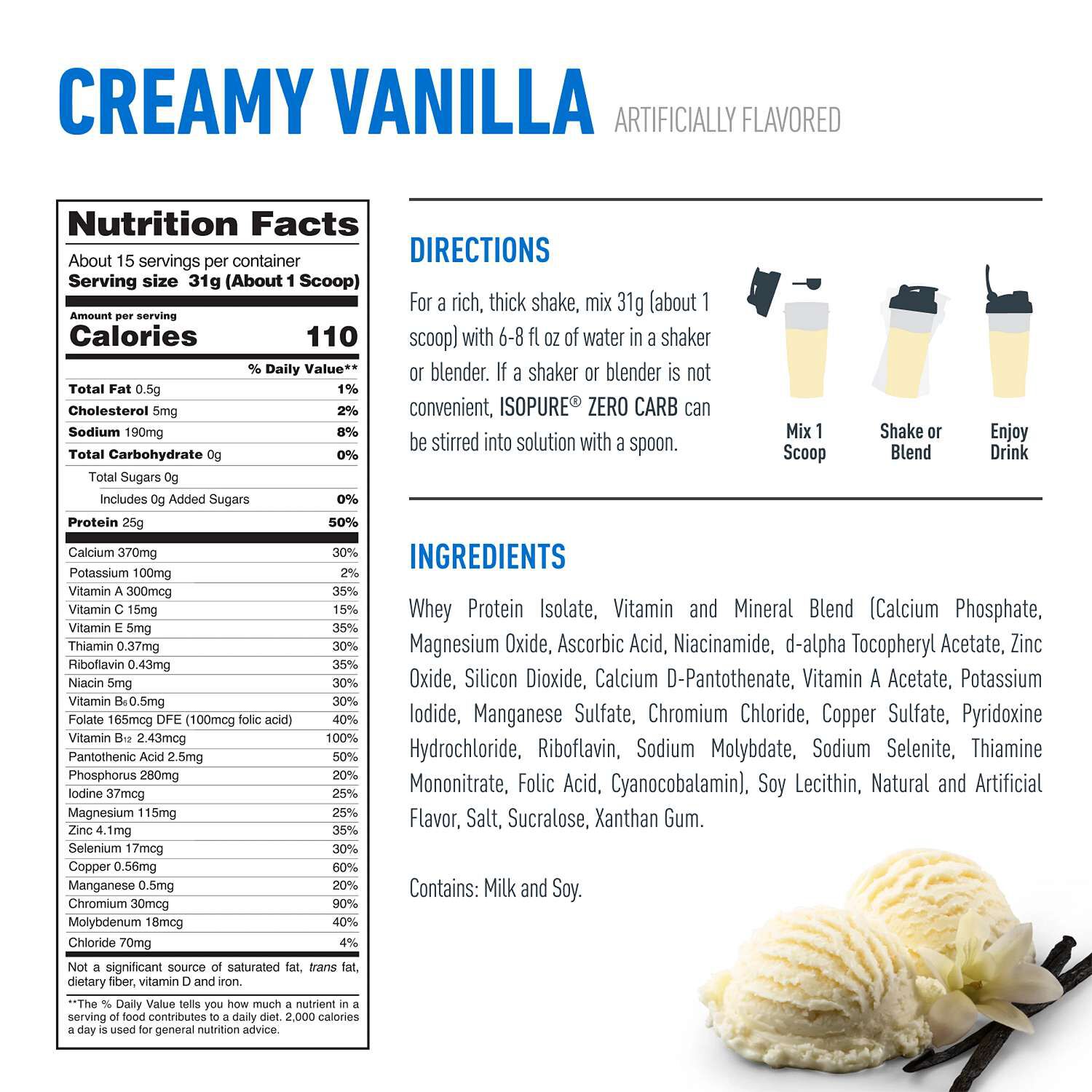 Protein Powder - Creamy Vanilla (15 Servings)