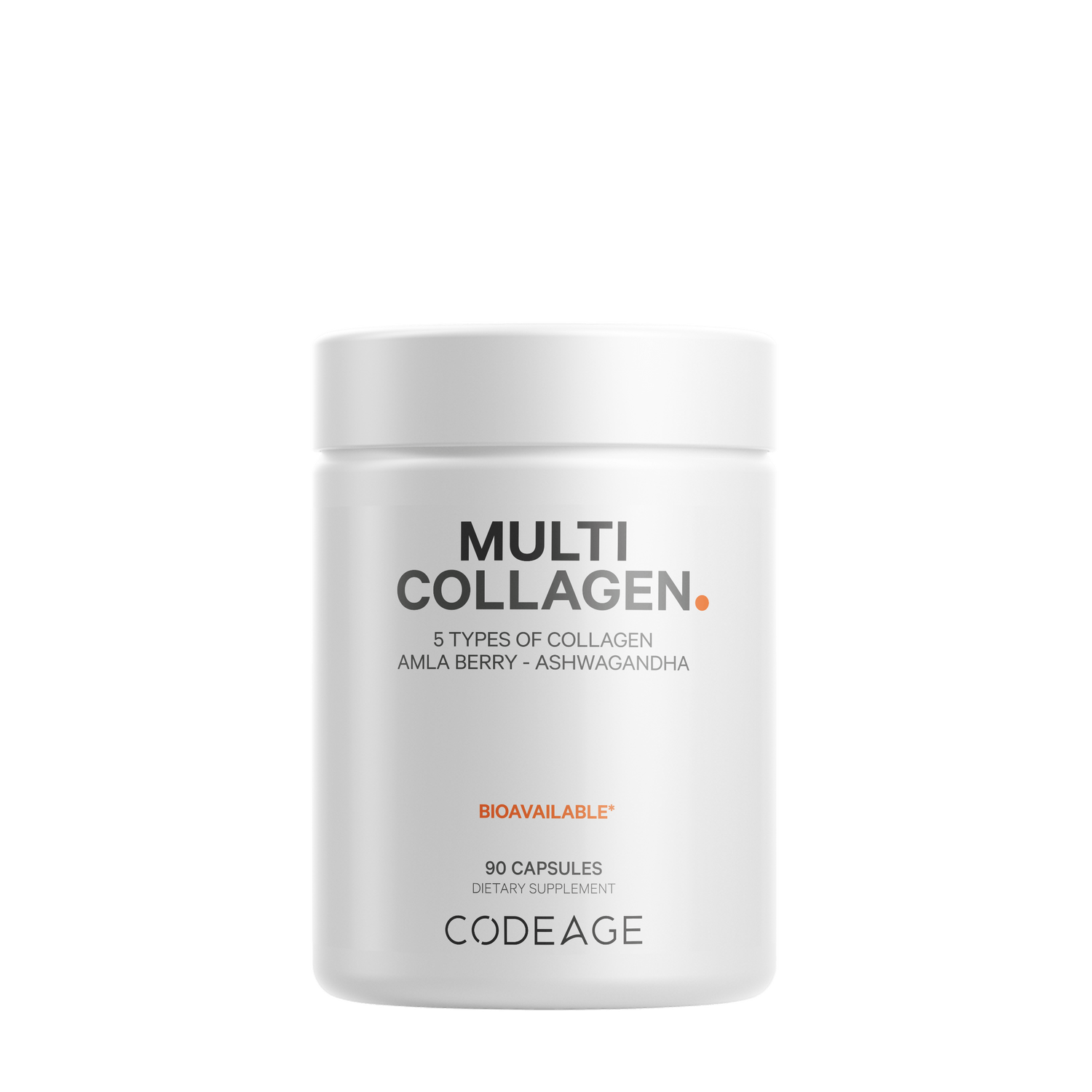 Codeage Hydrolyzed Multi Collagen Peptides Type I - Ii - Iii - V and X + Vitamin C - 90 Capsules (30 Servings)