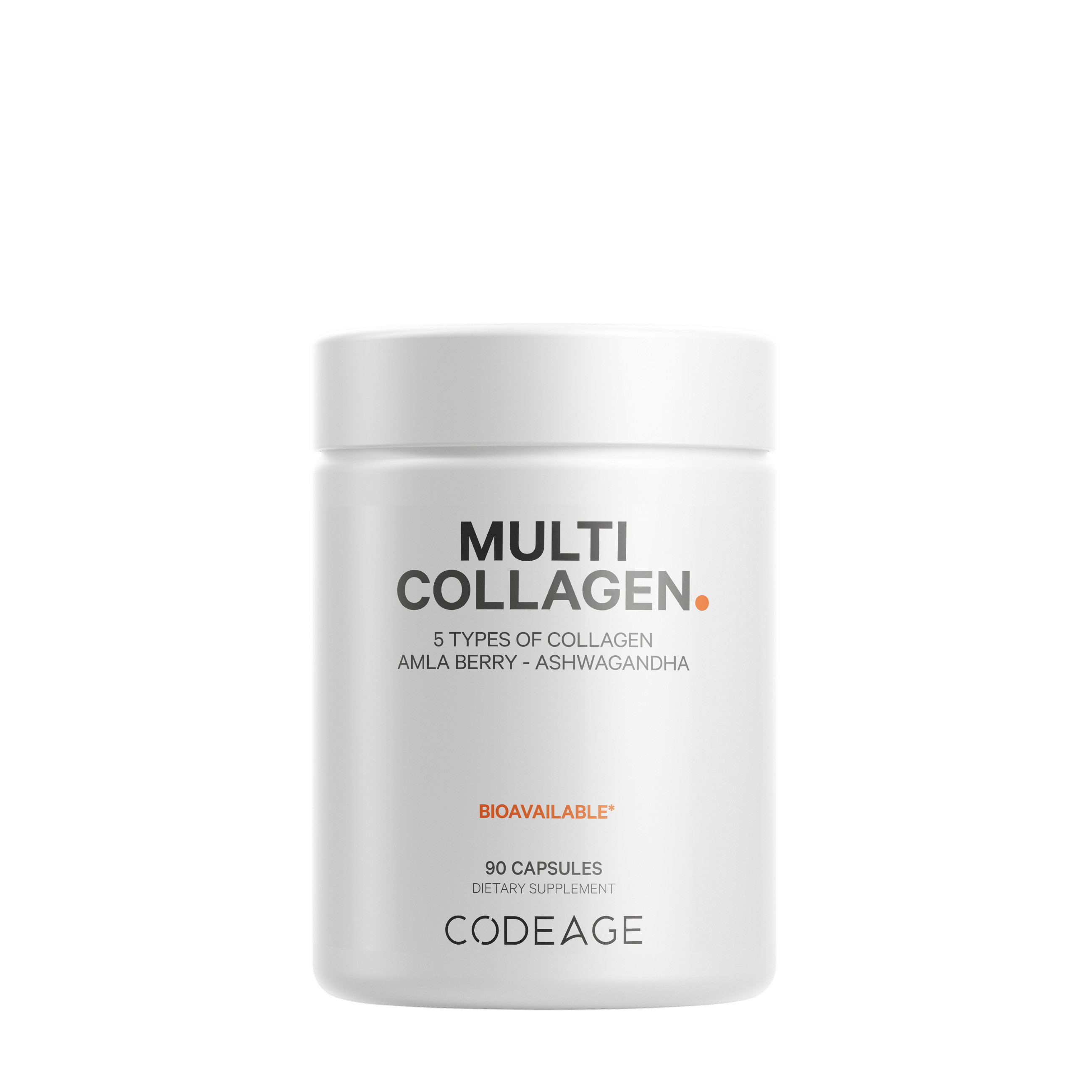 Codeage Hydrolyzed Multi Collagen Peptides Type I - Ii - Iii - V and X + Vitamin C - 90 Capsules (30 Servings)