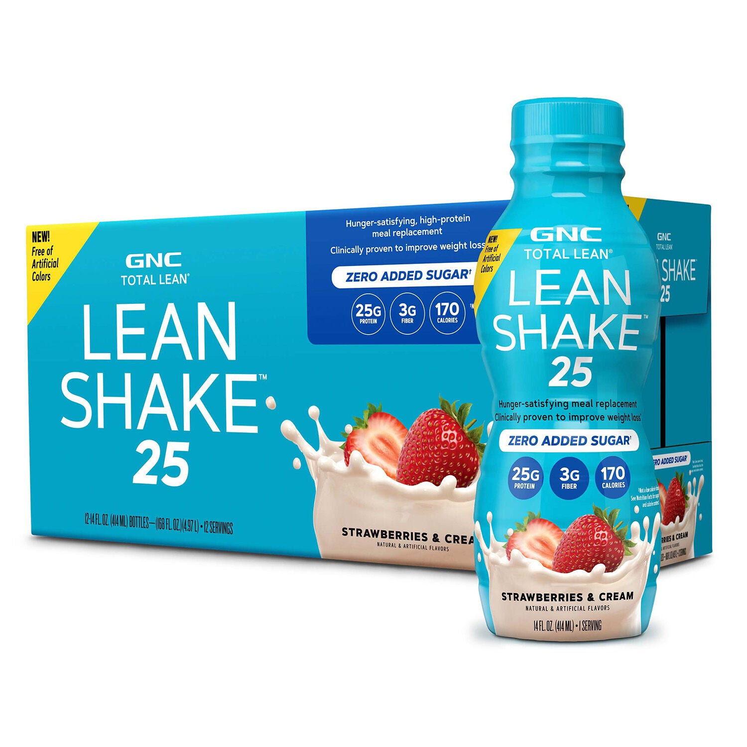 Lean Shake&trade; 25 - Strawberries and Cream - 14oz. &#40;12 Bottles&#41; Strawberries and Cream | GNC