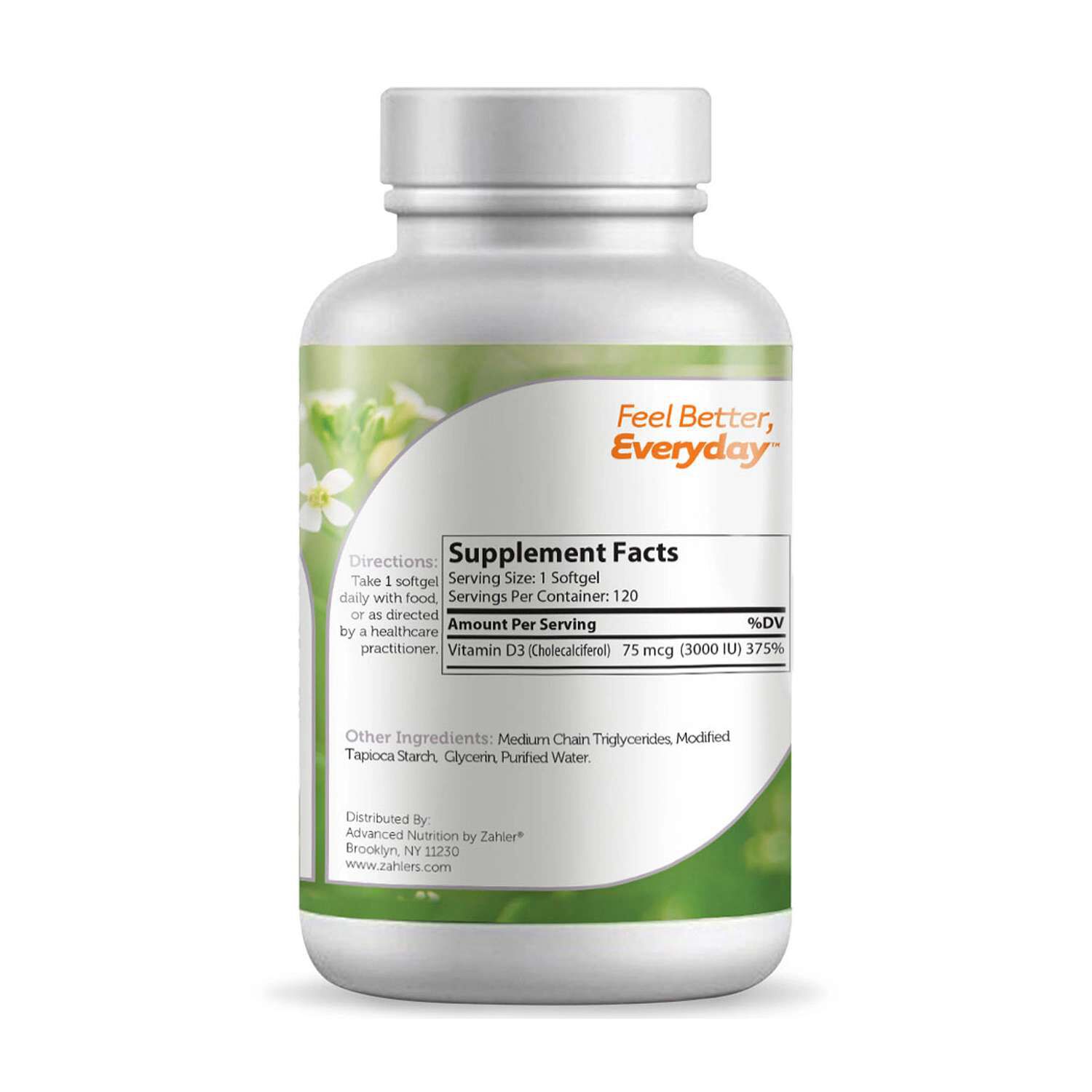 Vitamin D3 3000 IU - 120 Softgels (120 Servings)  | GNC