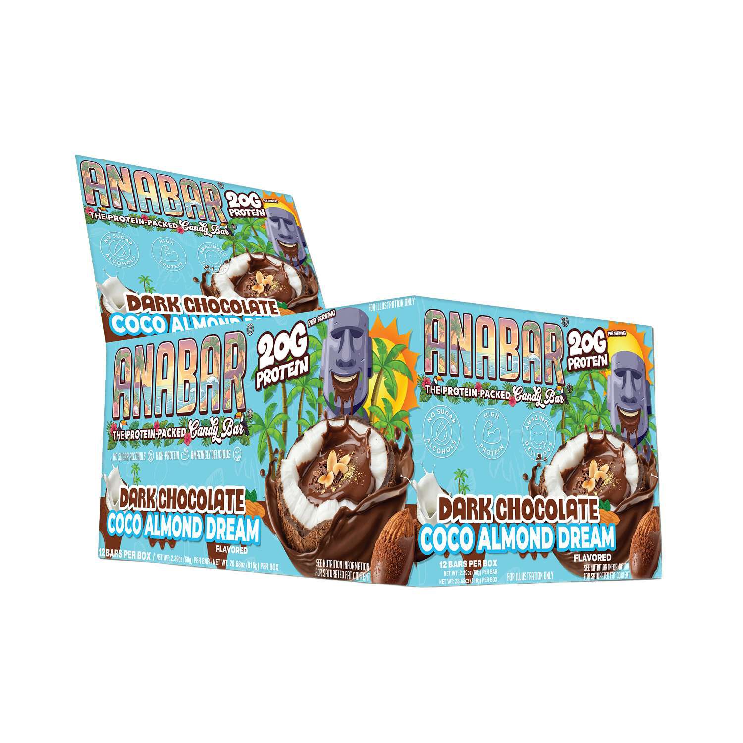Protein Candy Bar - Dark Chocolate Coco Almond Dream (12 Bars)