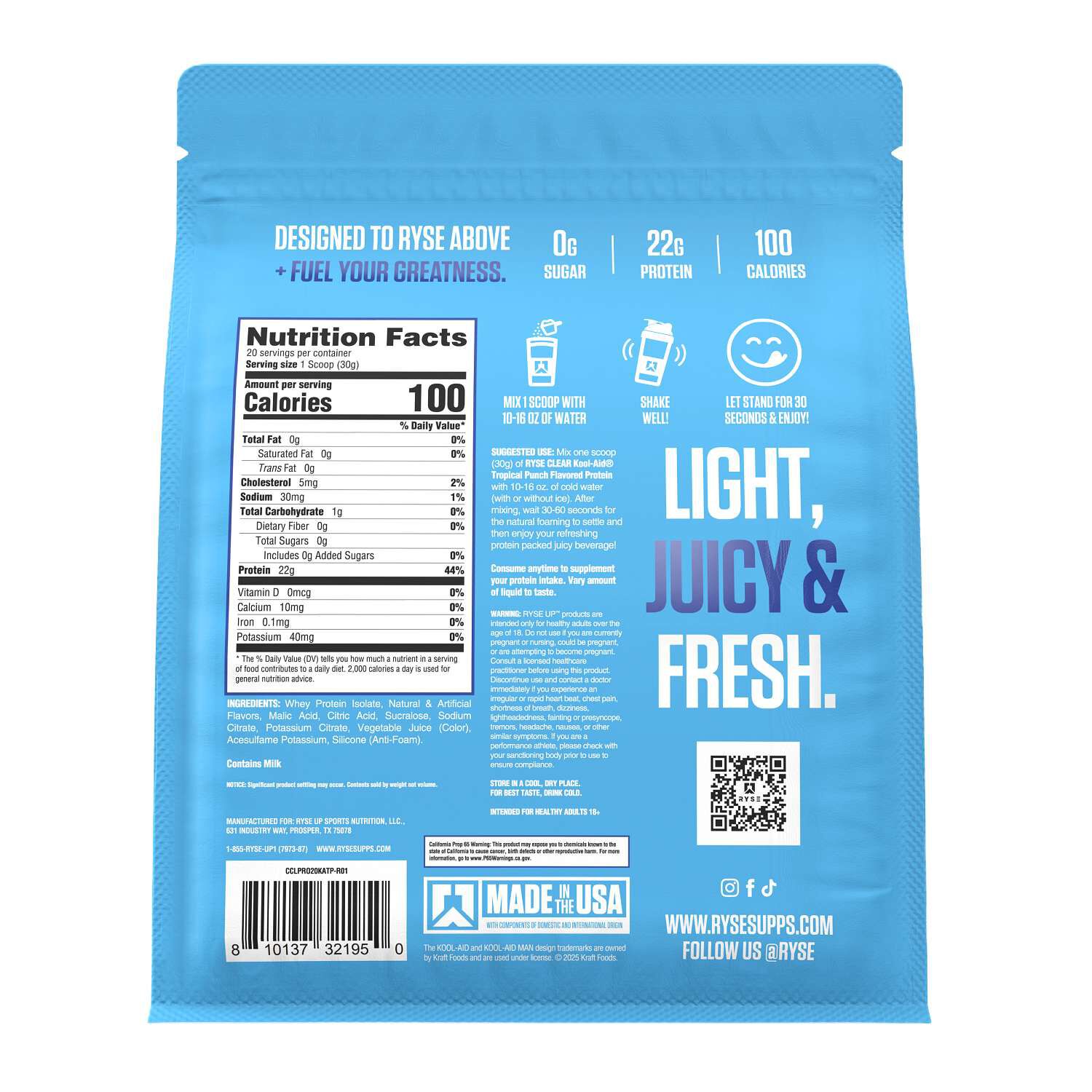 Clear Protein - Kool-Aid&trade; Tropical Punch - 20.5 oz (20 Servings)