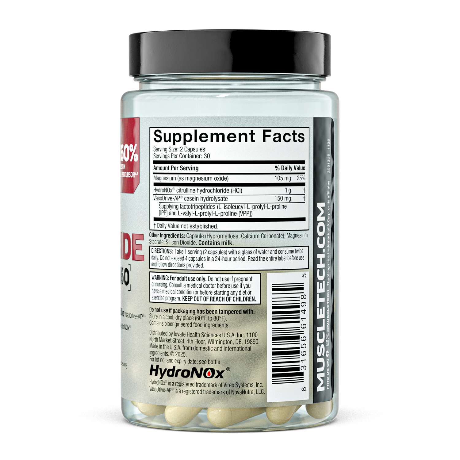 Nitric Oxide Peptide 160 - 60 Capsules (30 Servings)  | GNC