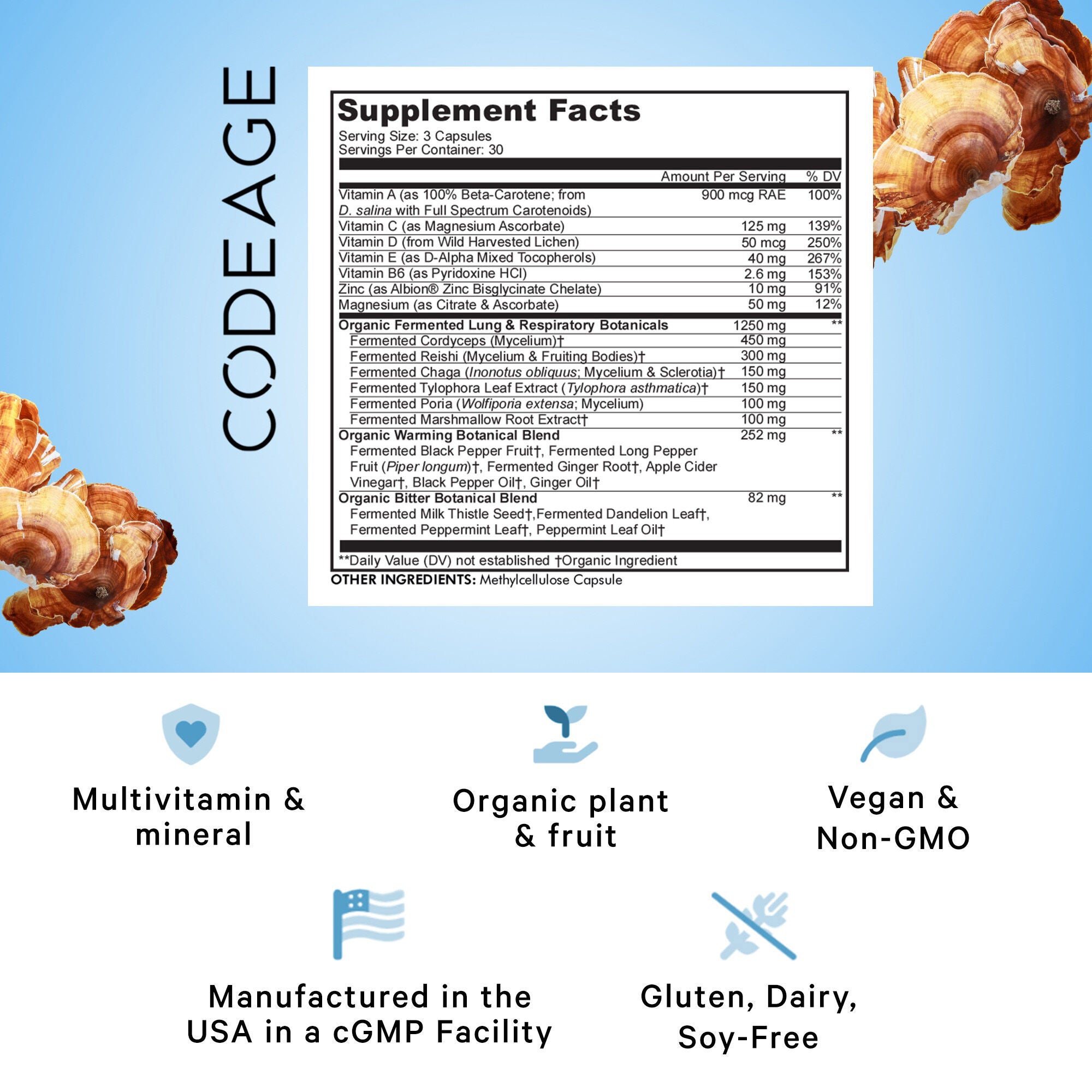 Lungs Vitamins + - 90 Capsules (30 Servings)  | GNC