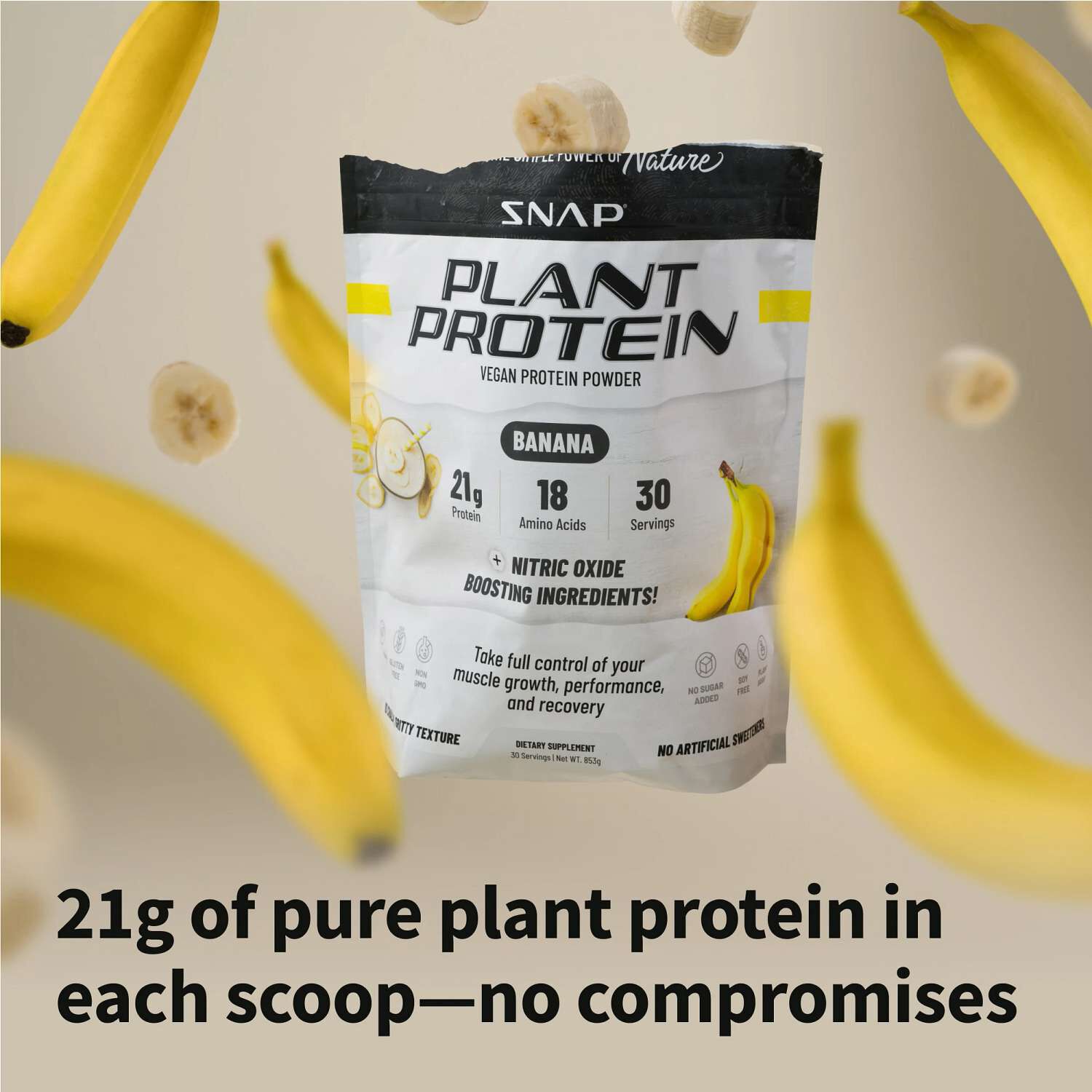 Plant Based Vegan Protein Powder - Banana (30 Servings) Banana | GNC