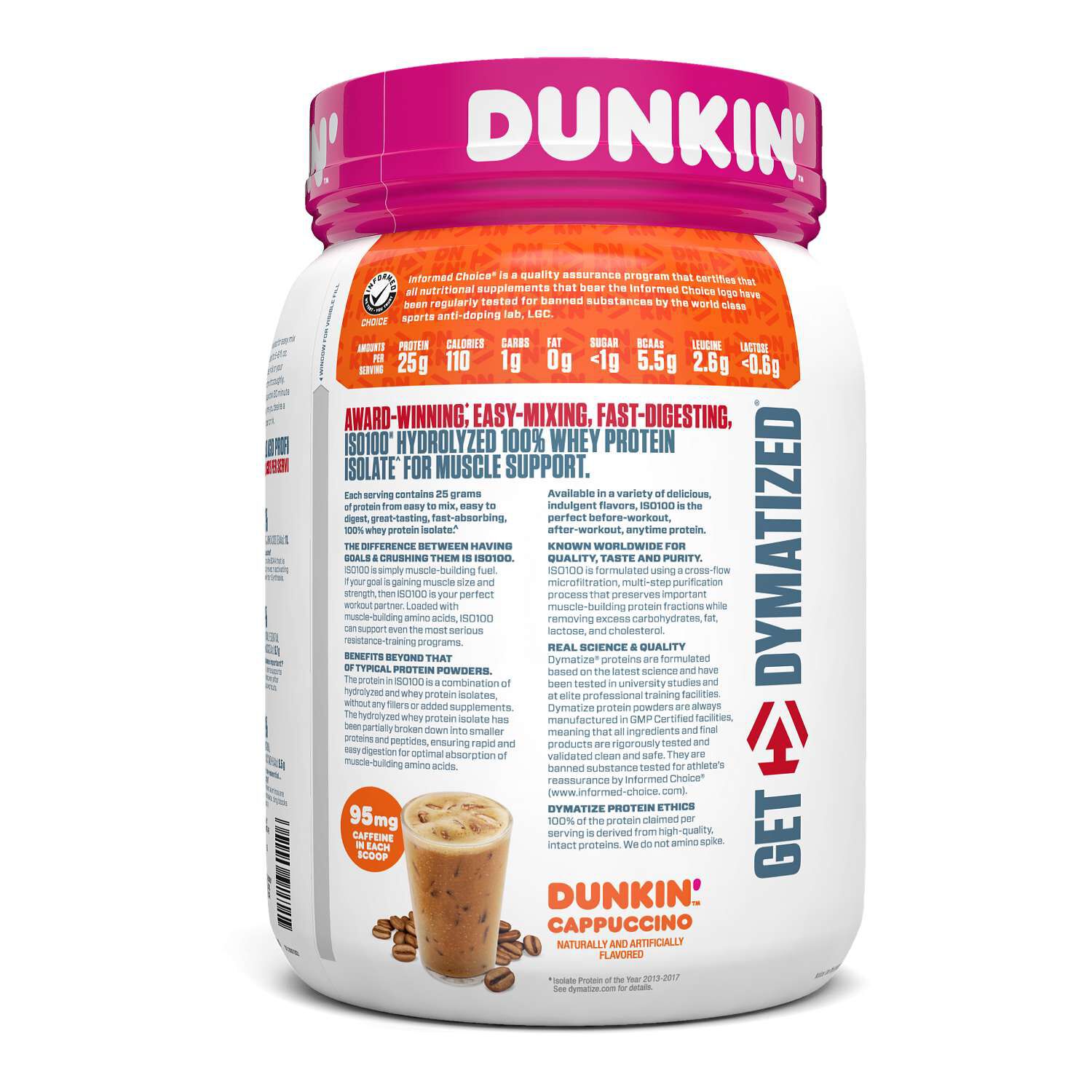 ISO100&reg; Whey Protein Isolate - Dunkin'&trade; Cappuccino (20 Servings)