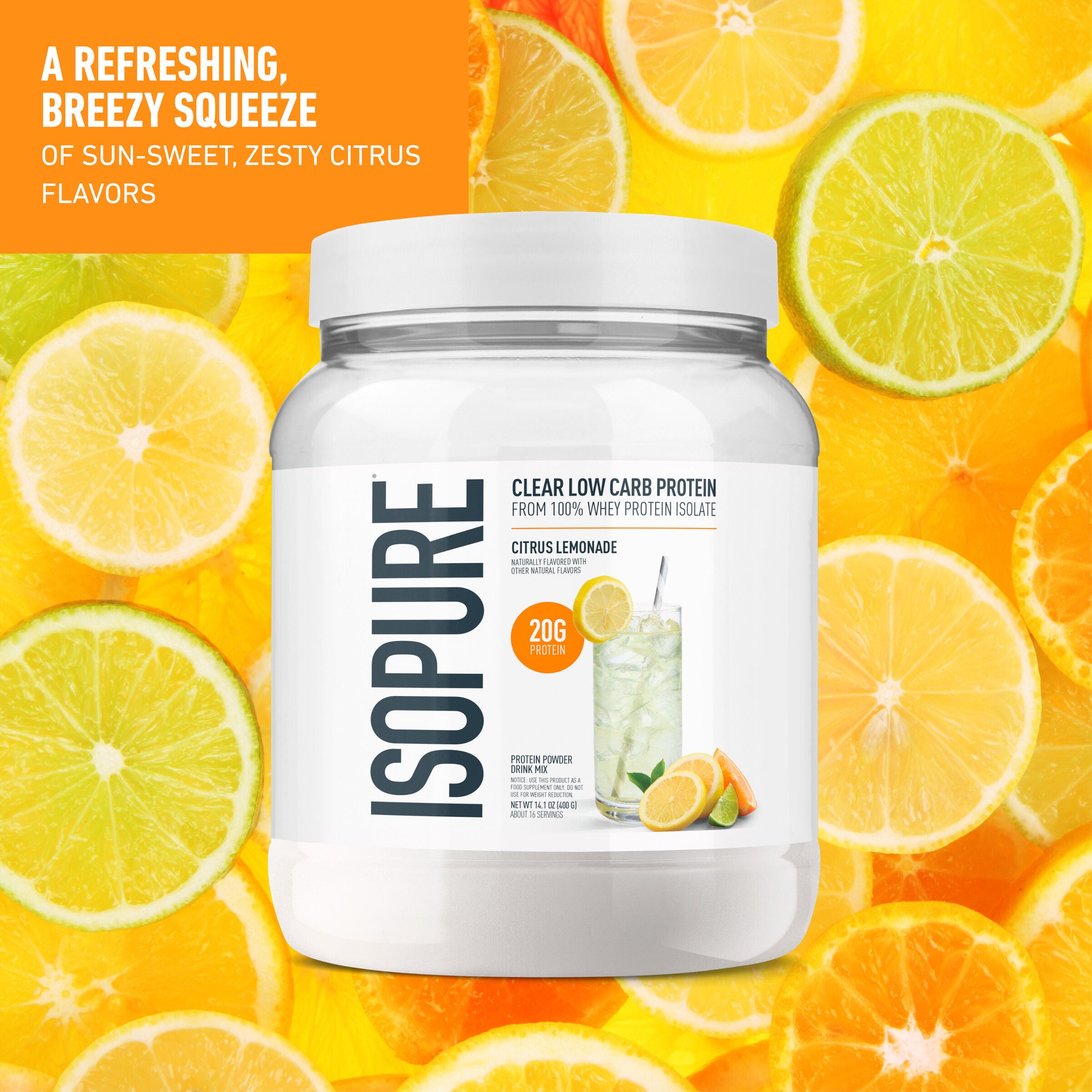 Clear Protein Powder - Citrus Lemonade (16 Servings)