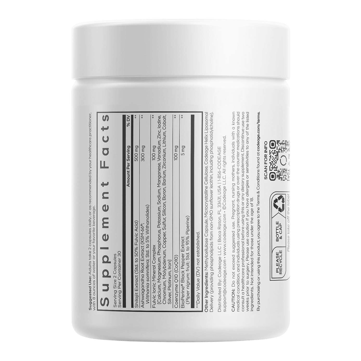 Liposomal Himalayan Shilajit+ - 60 Vegetable Capsules (30 Servings)
