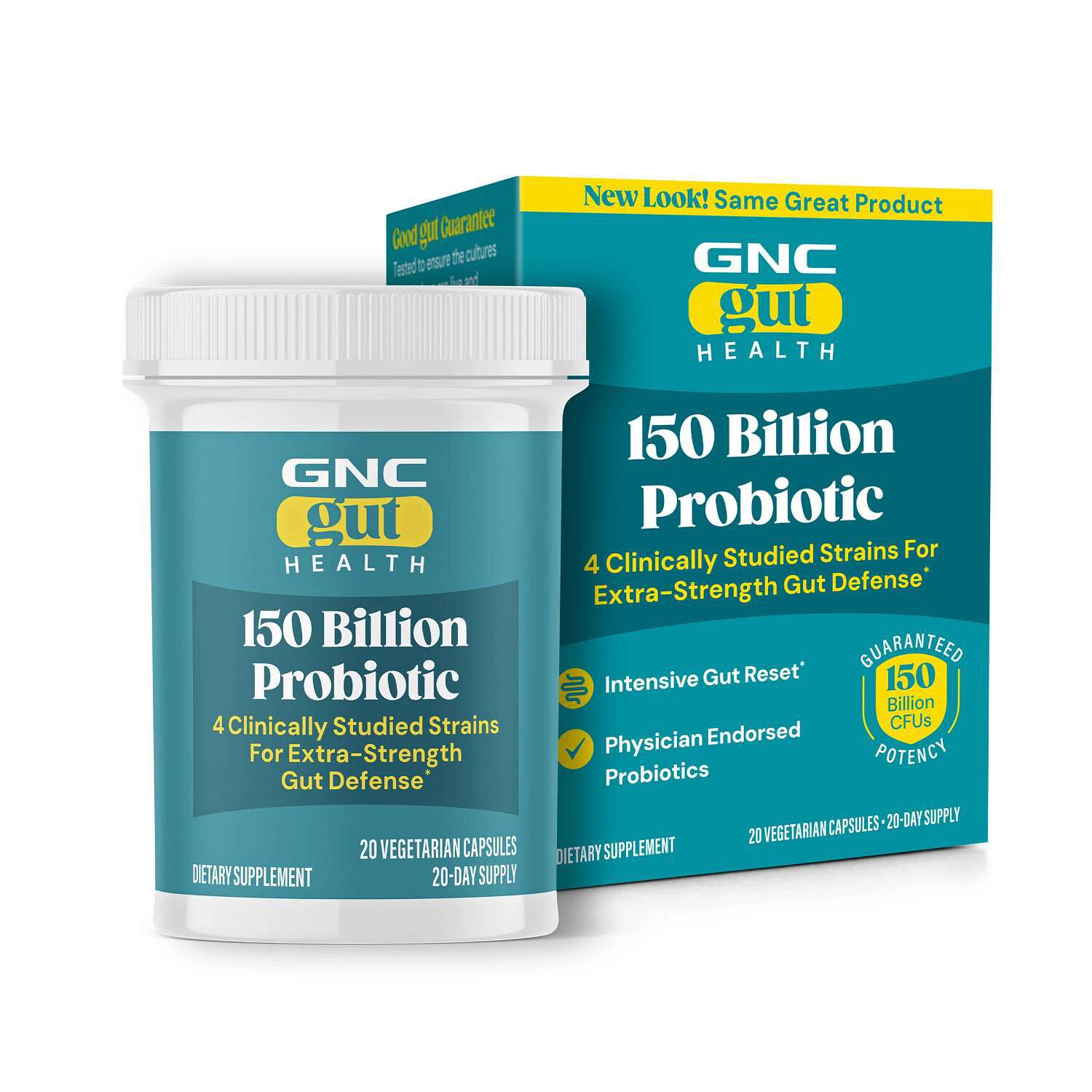 Gut Health 150 Billion Probiotic - 20 Vegetarian Capsules (20 Servings)  | GNC