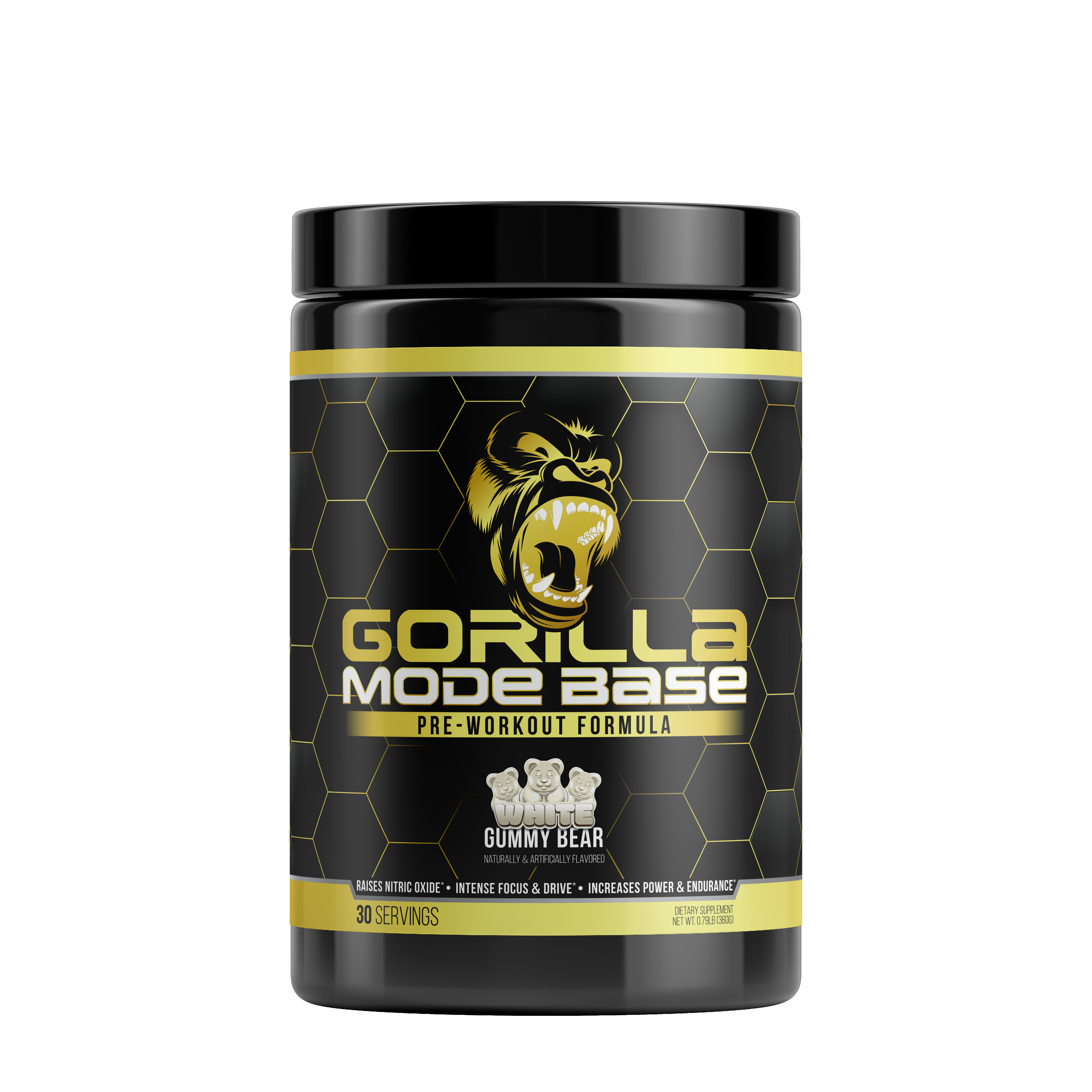 Gorilla Mode Base Pre-Workout - White Gummy Bear (30 Servings)  | GNC