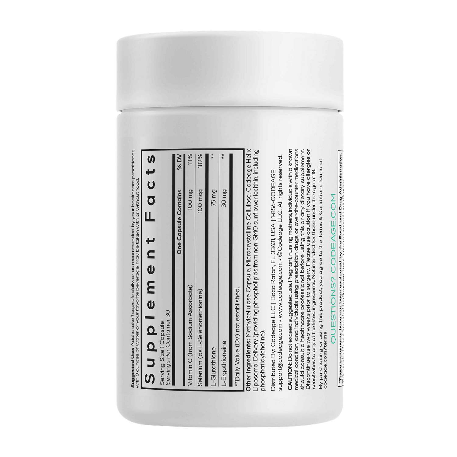 Liposomal Ergothioneine+ - 30 Vegetable Capsules (30 Servings)  | GNC