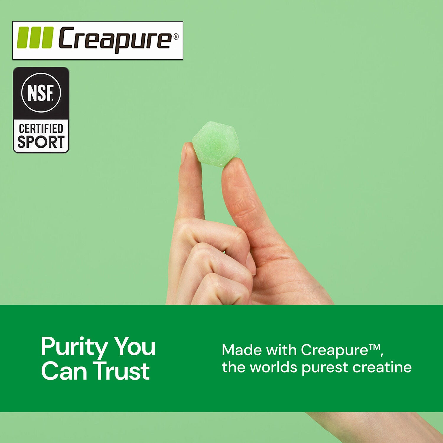 Creatine Monohydrate Gummies - Sour Green Apple - 45 Gummies (15 Servings)