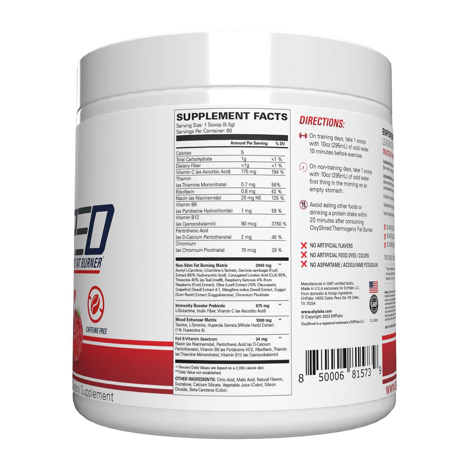 OxyShred Non-Stim - Raspberry Kisses - 11.64 oz. (60 Servings)