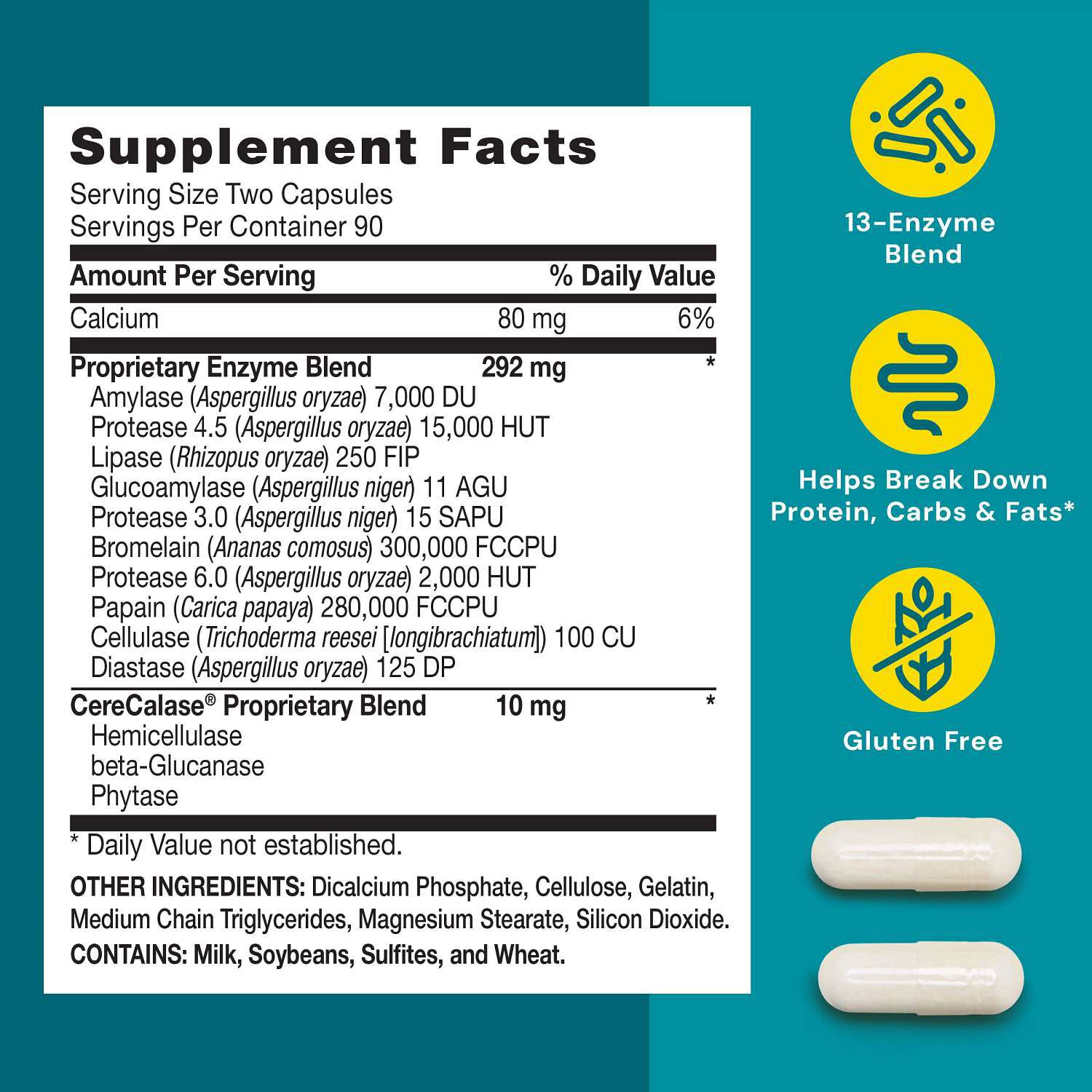 Super Digestive Enzymes - 180 Capsules (90 Servings)