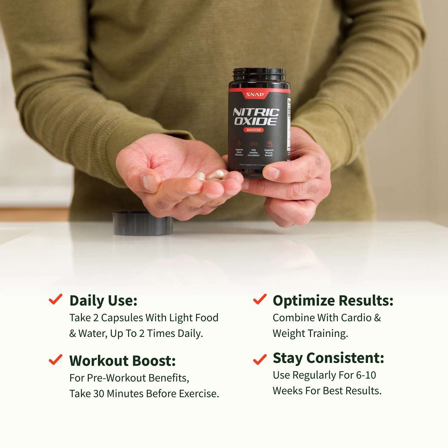 Nitric Oxide Booster - 60 Capsules (30 Servings)
