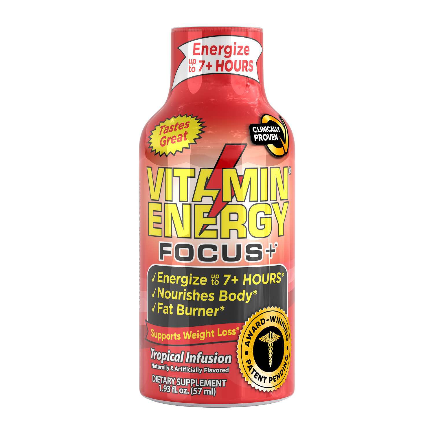 Focus+ - Tropical Infusion - 1.93 oz (12 Bottles)
