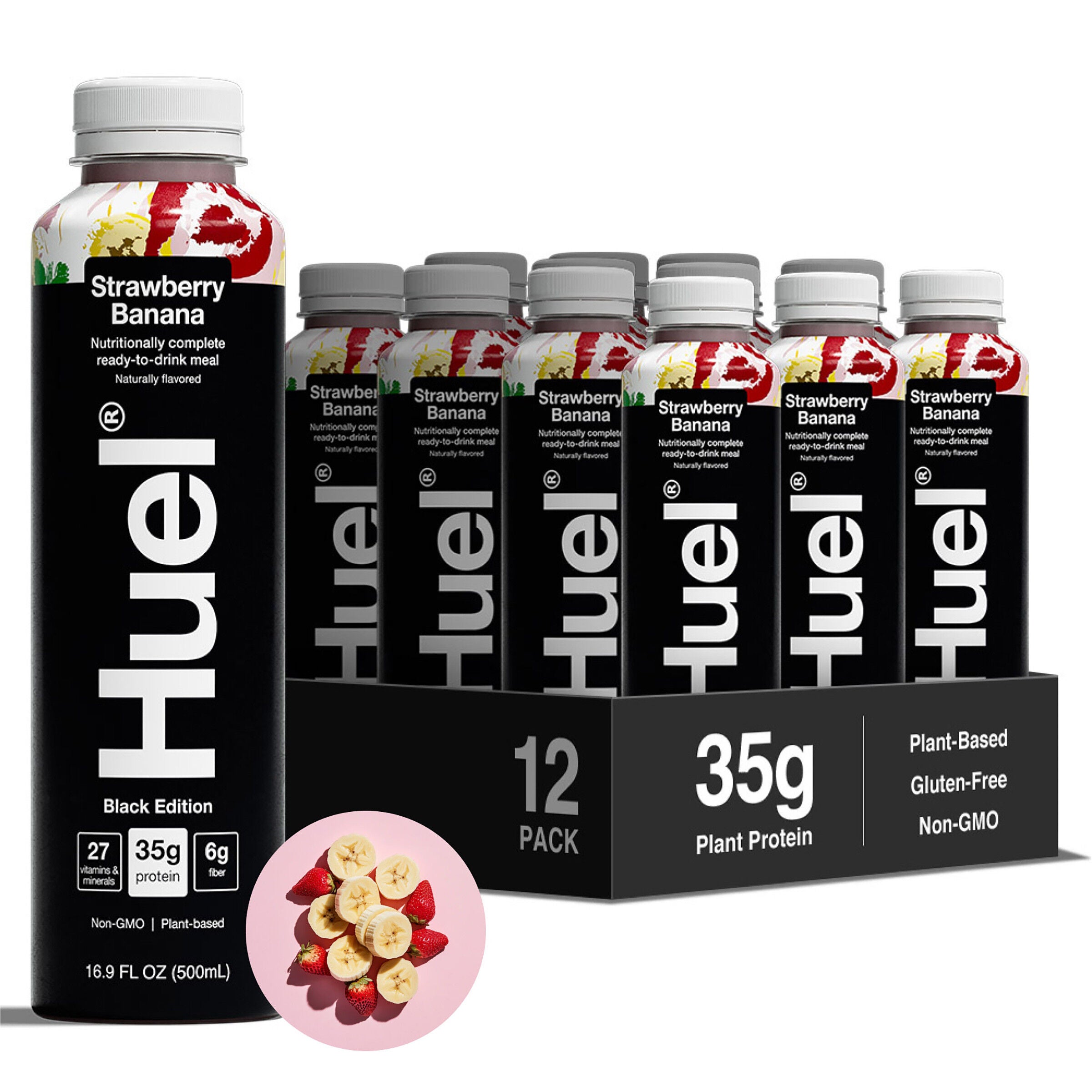 Black Edition RTD High-Protein Meal - Strawberry Banana - 16.9 fl oz (12 Bottles)  | GNC
