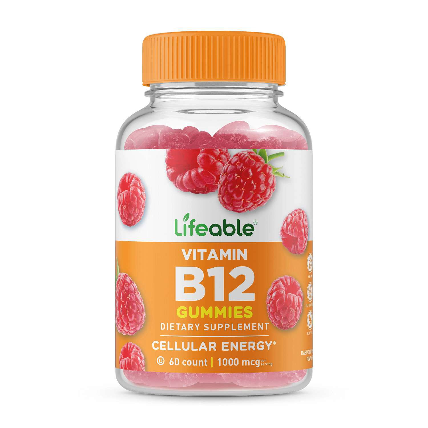 Vitamin B12 1000mcg - Raspberry - 60 Gummies (30 Servings)