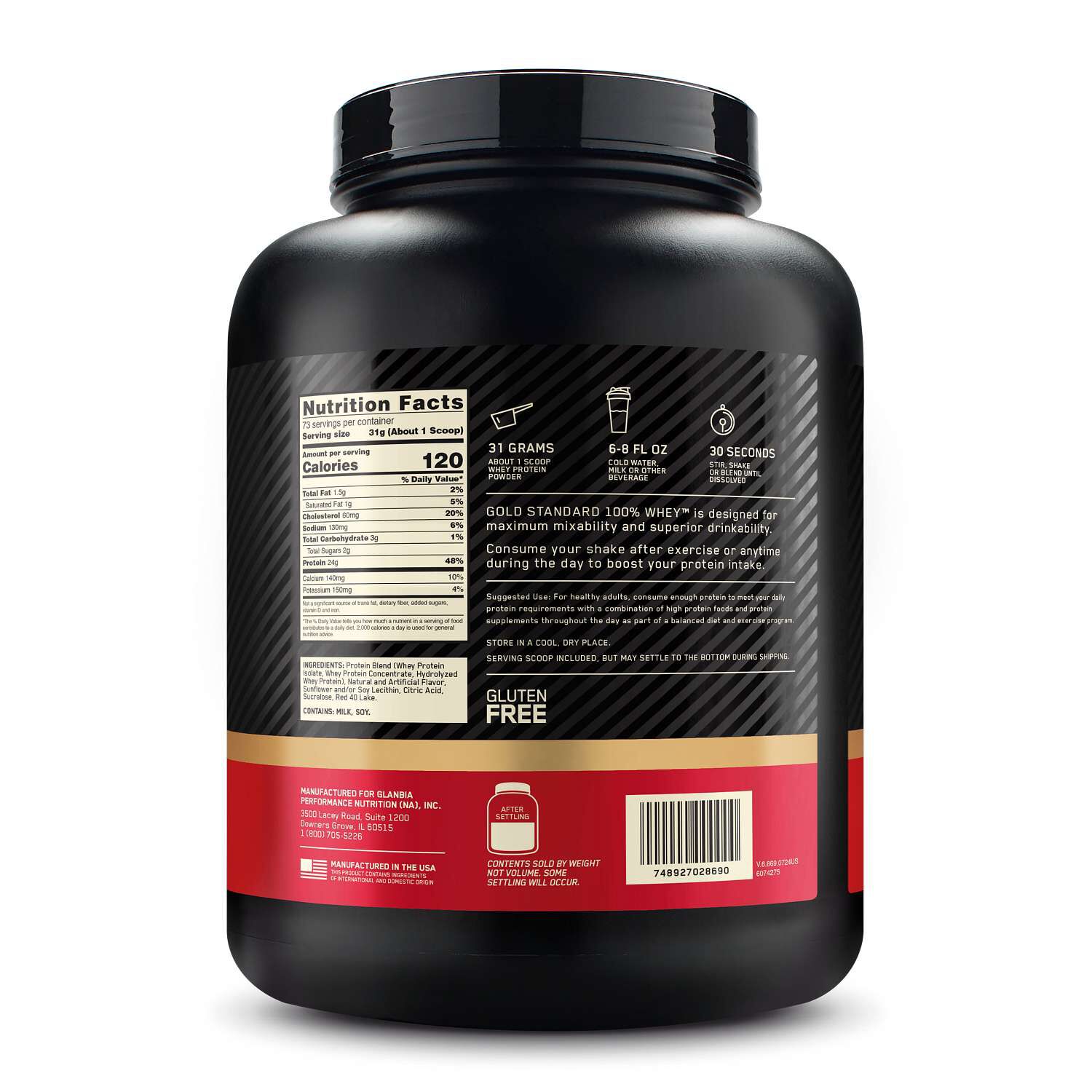 Gold Standard 100% Whey - Delicious Strawberry (73 Servings) Delicious Strawberry | GNC