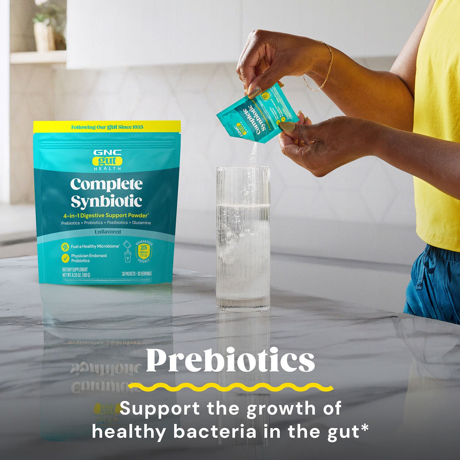 Complete Synbiotic 4-in-1 Digestive Support Powder - 30 Packets (30 Servings)  | GNC