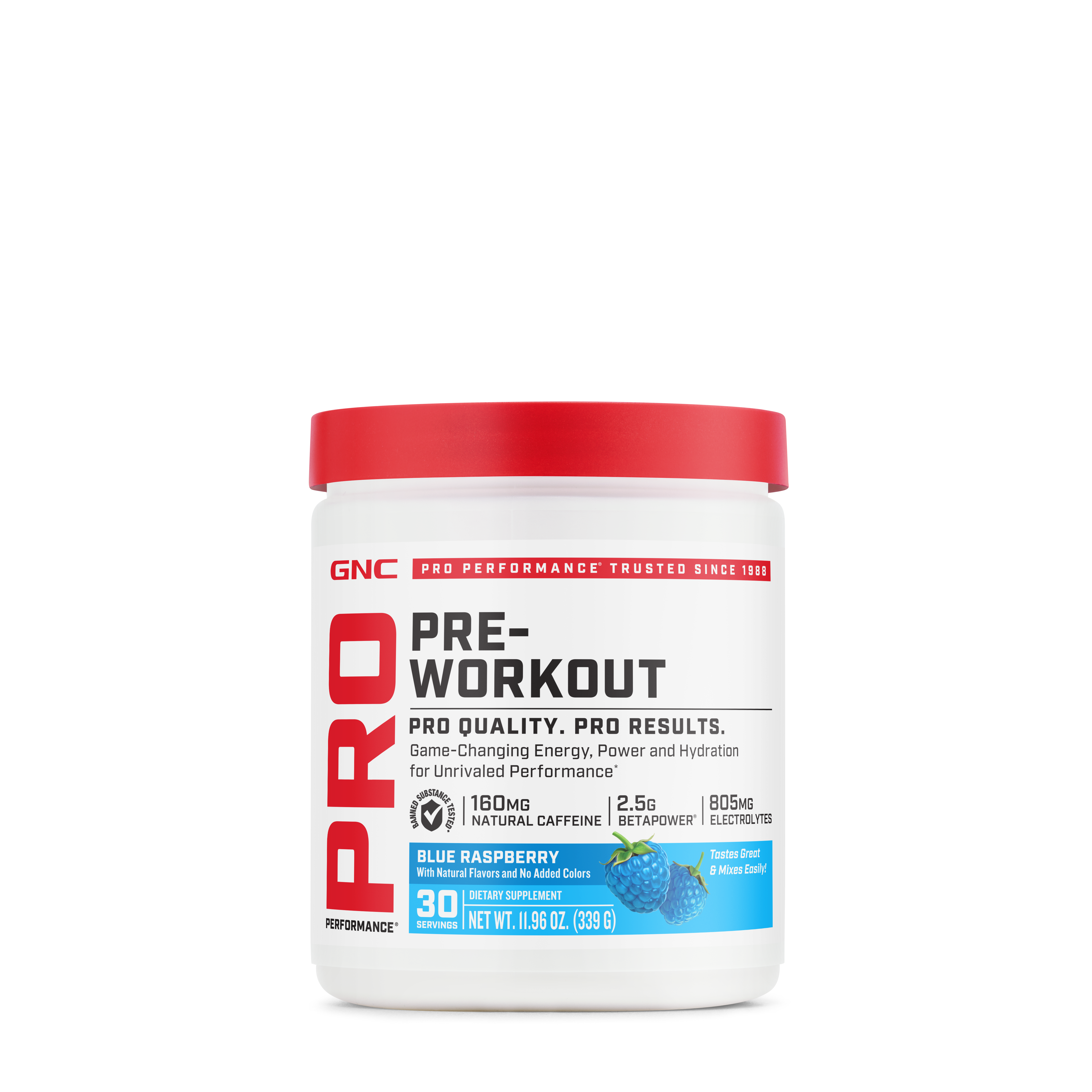 Pre-Workout - Blue Raspberry &#40;30 Servings&#41;  | GNC